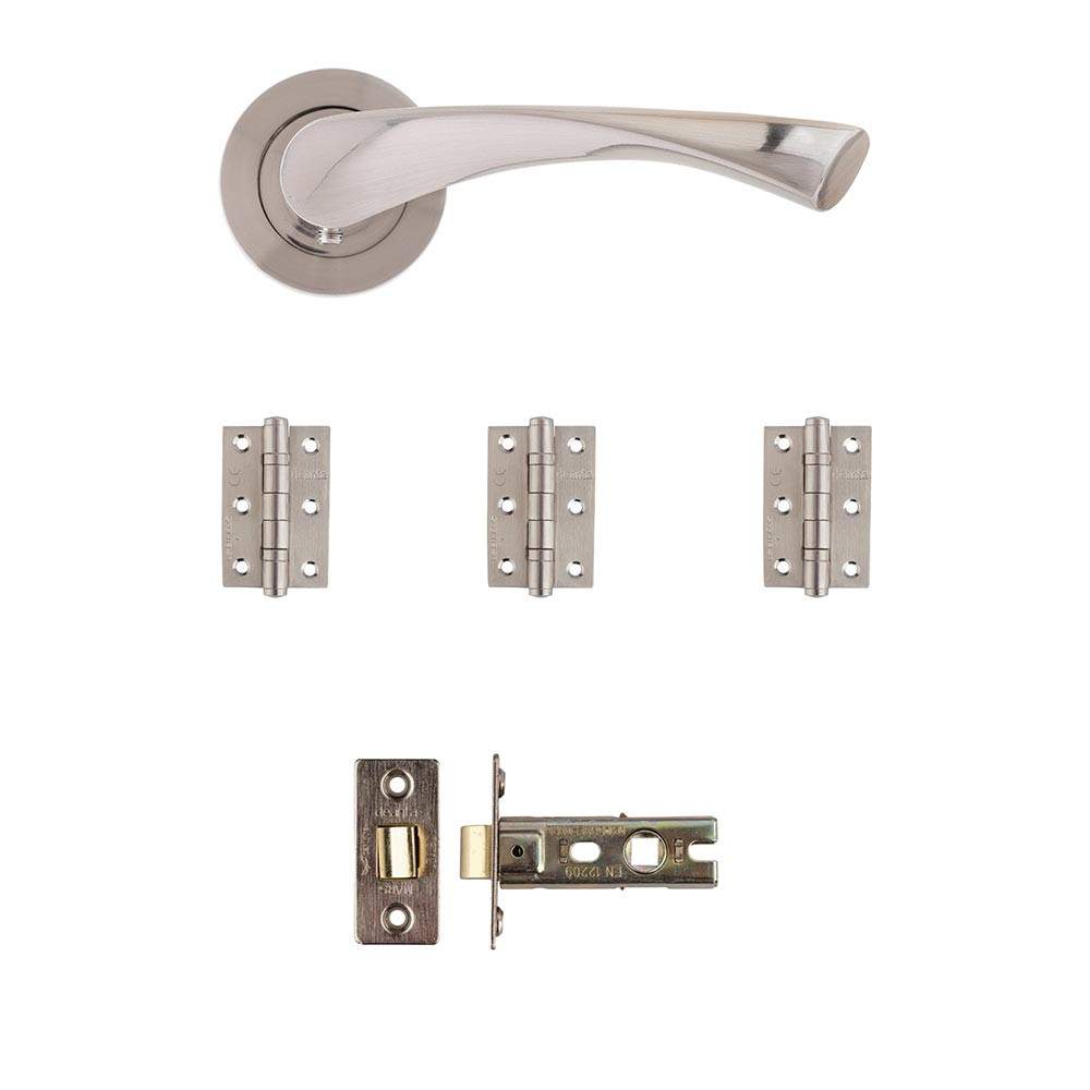 Deanta Fortuna Satin Latch Door Handle Kit - 76mm x 50mm x 2mm Hinges FORLAK76 Price Comparisons | Compare The Build