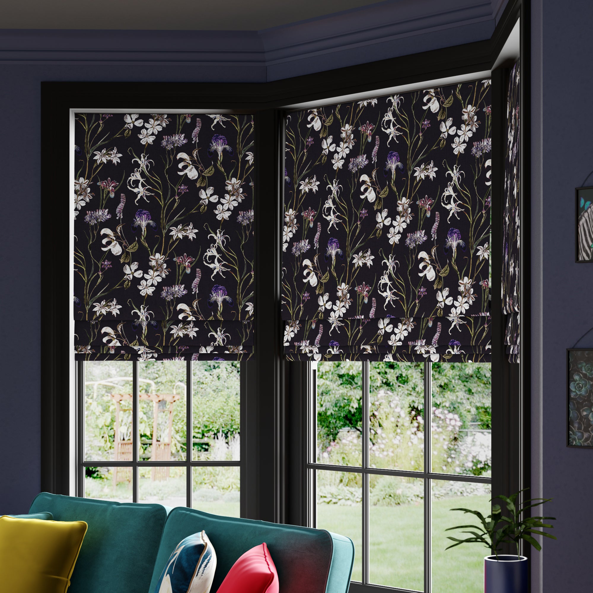 Maximalist Iris Made to Measure Roman Blind Iris Black Price Comparisons | Compare The Build