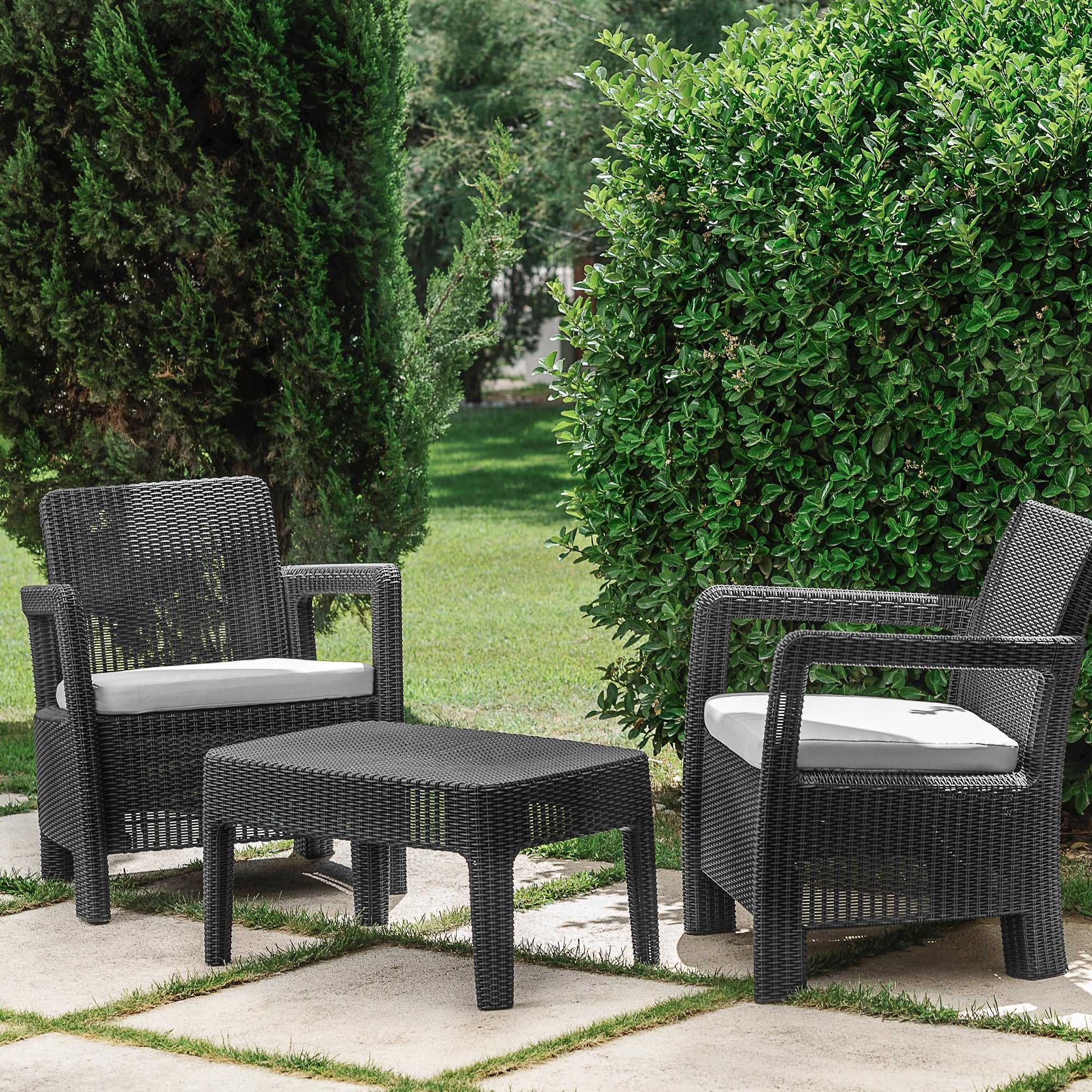 Tarifa 2 Seater Balcony Set Grey | Compare The Build