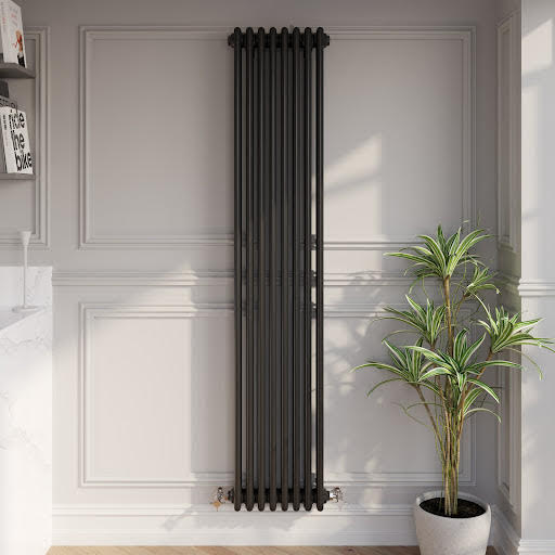 Park Lane Traditional Vertical Colosseum Triple Bar Column Radiator Black - 1800 x 380mm Price Comparisons | Compare The Build