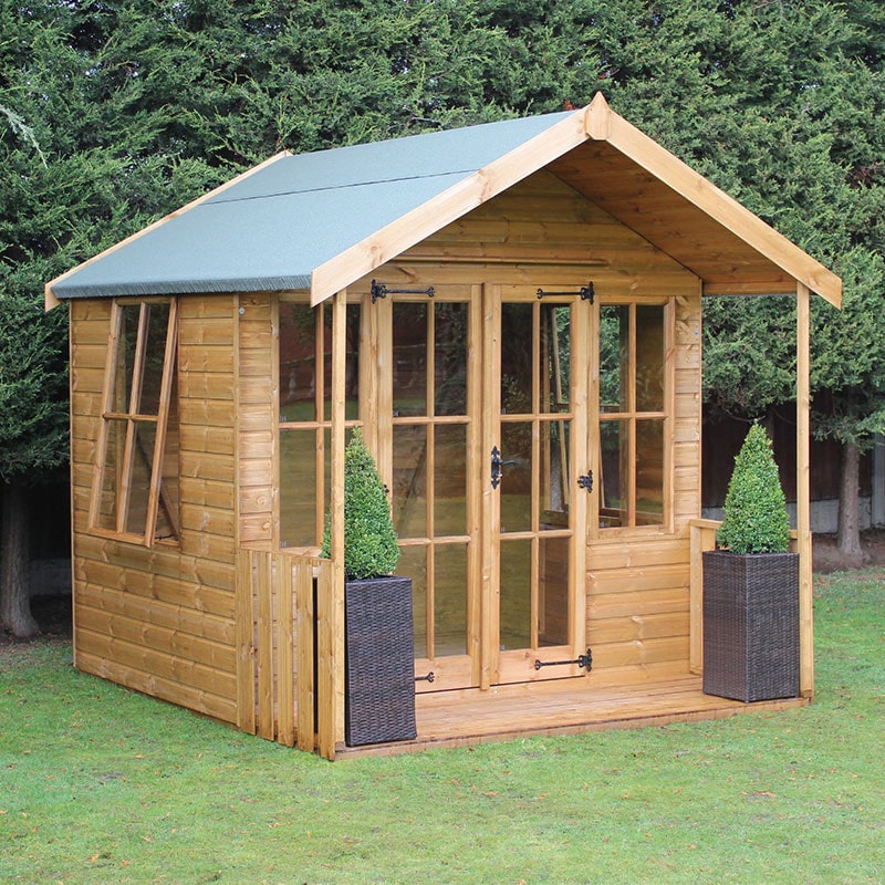 6' x 8' Traditional Broadway Wooden Summer House (1.83x2.44m) Price Comparisons | Compare The Build