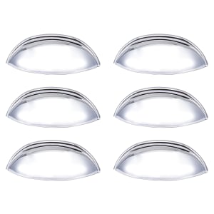 Cup Polished Chrome Cabinet Handle - 84mm - Pack of 6 Price Comparisons | Compare The Build