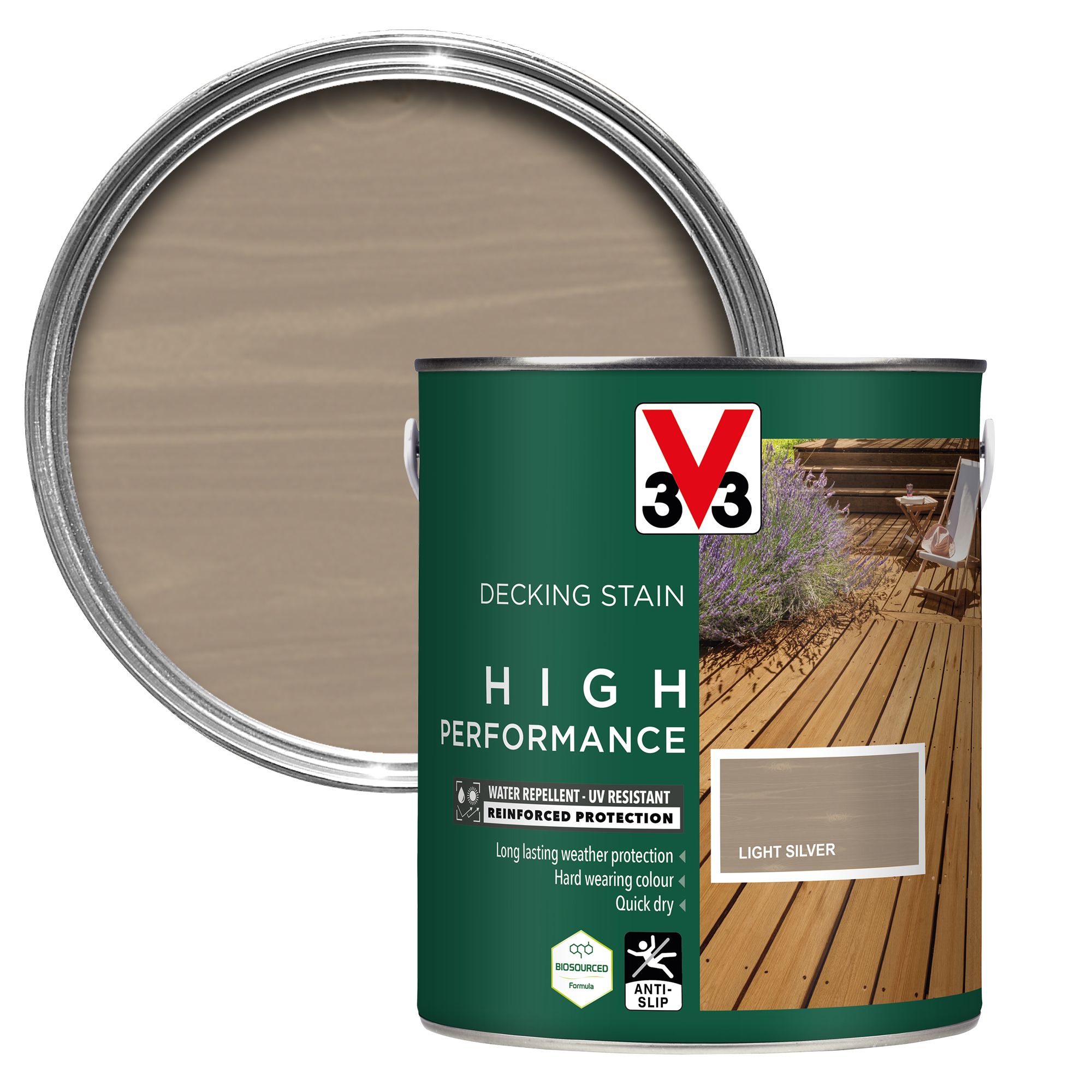 V33 High Performance Light Silver Satin Quick Dry Decking Stain, 2.5L Price Comparisons | Compare The Build