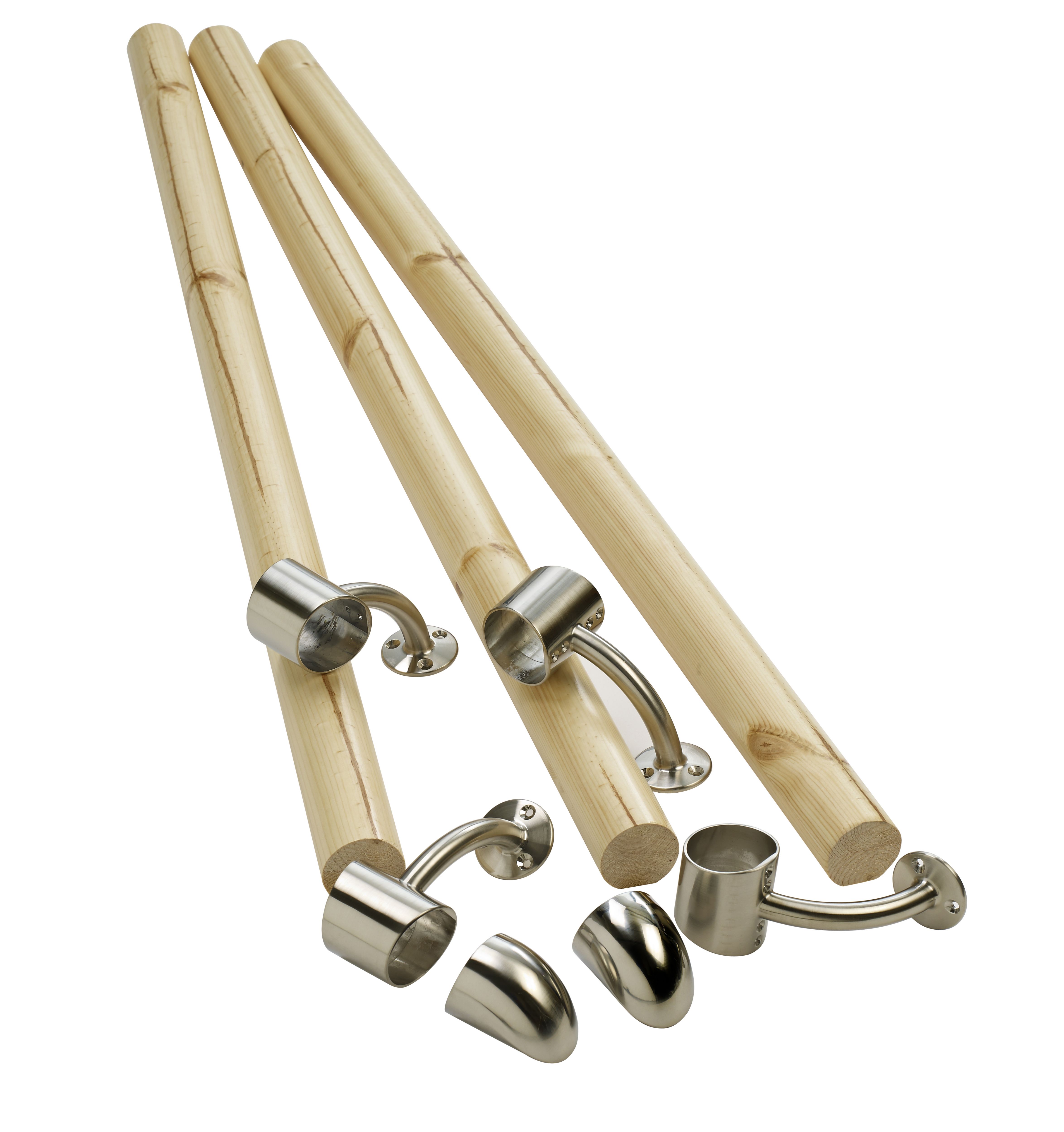 Richard Burbidge Fusion Contemporary Pine Rounded Bracket Handrail Kit, (L)3.6M Price Comparisons | Compare The Build