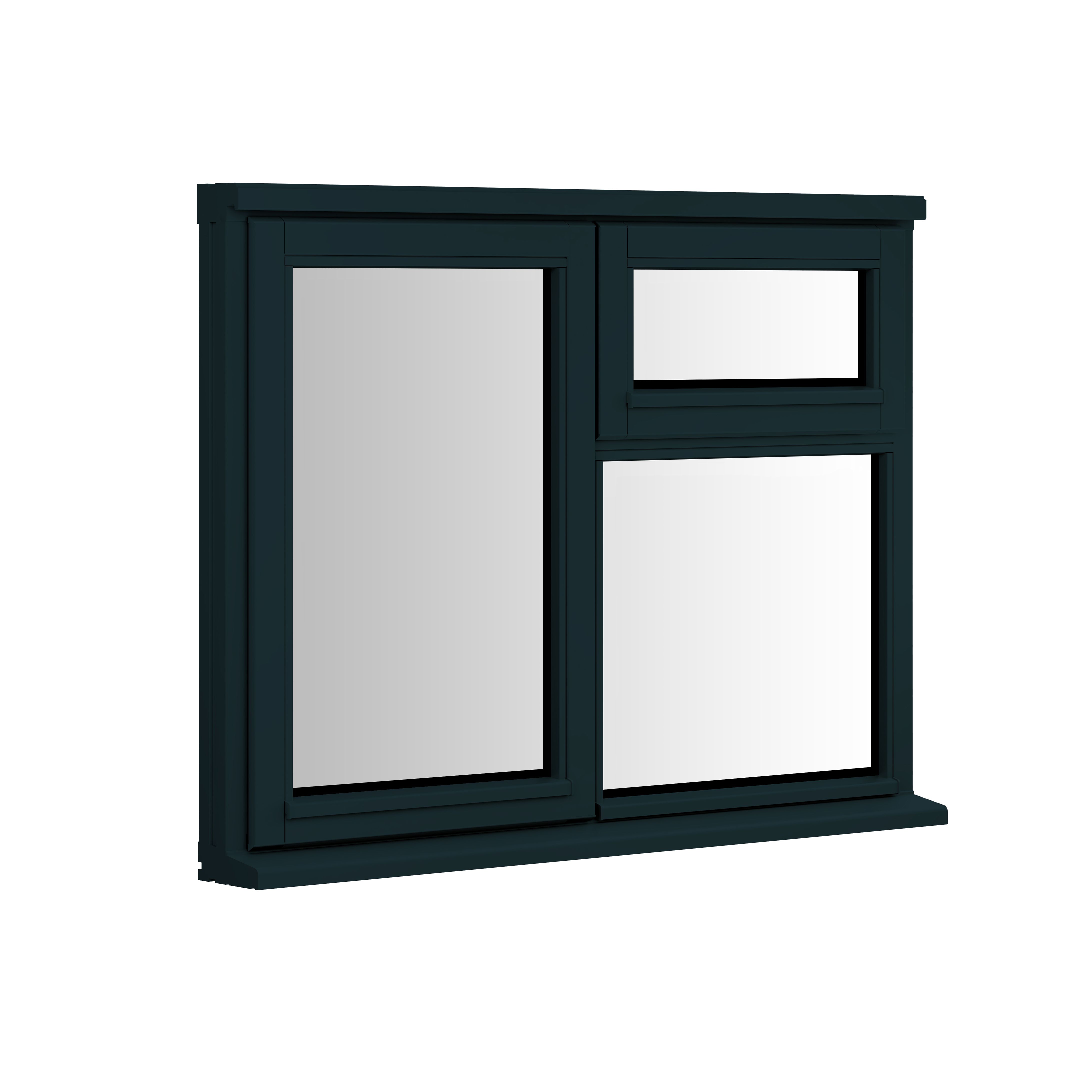 Clear Double Glazed Anthracite Grey Timber Left-Handed Window, (H)1195mm (W)1195mm Price Comparisons | Compare The Build