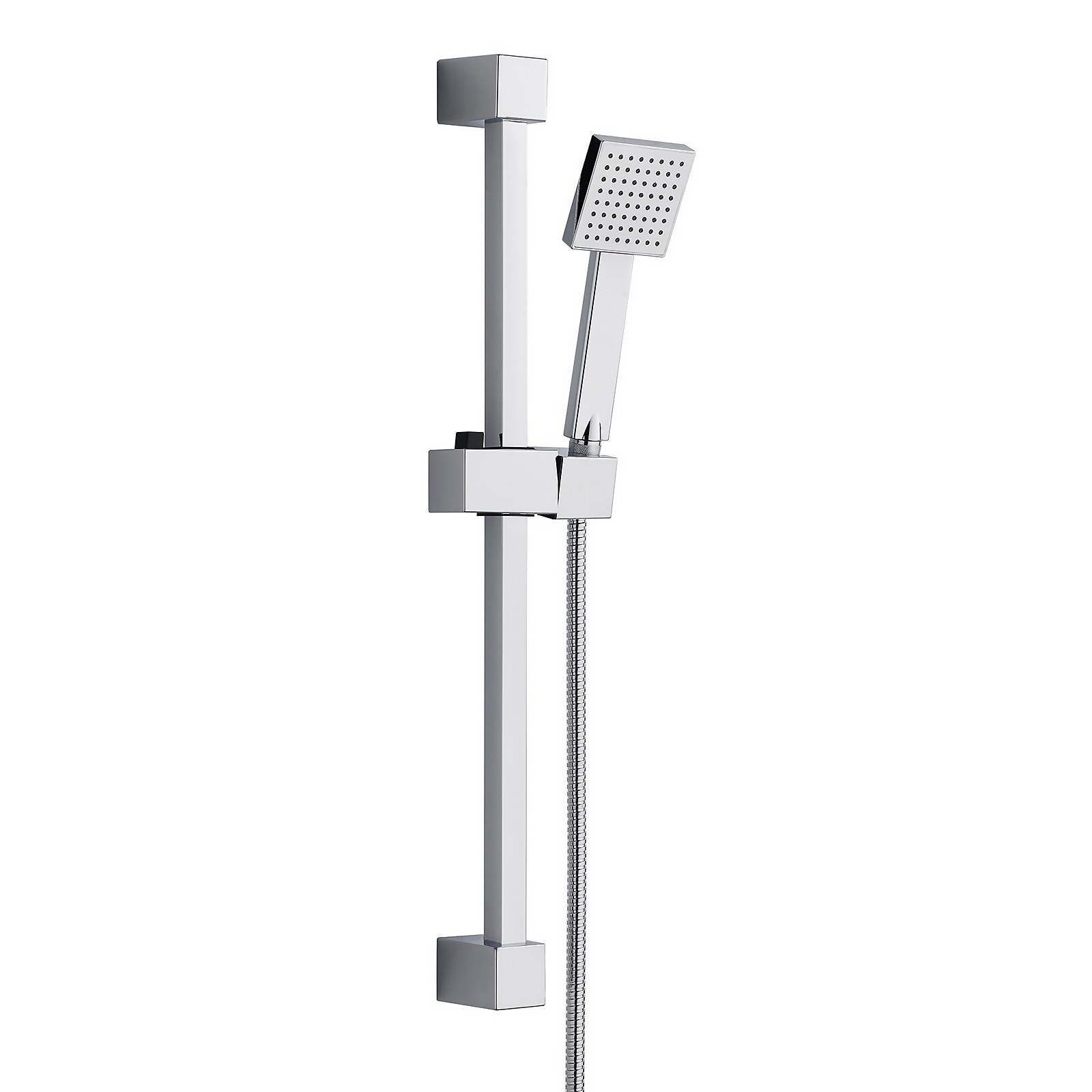 Square Shower Handset Head, Riser Rail and Hose Kit - Chrome Price Comparisons | Compare The Build