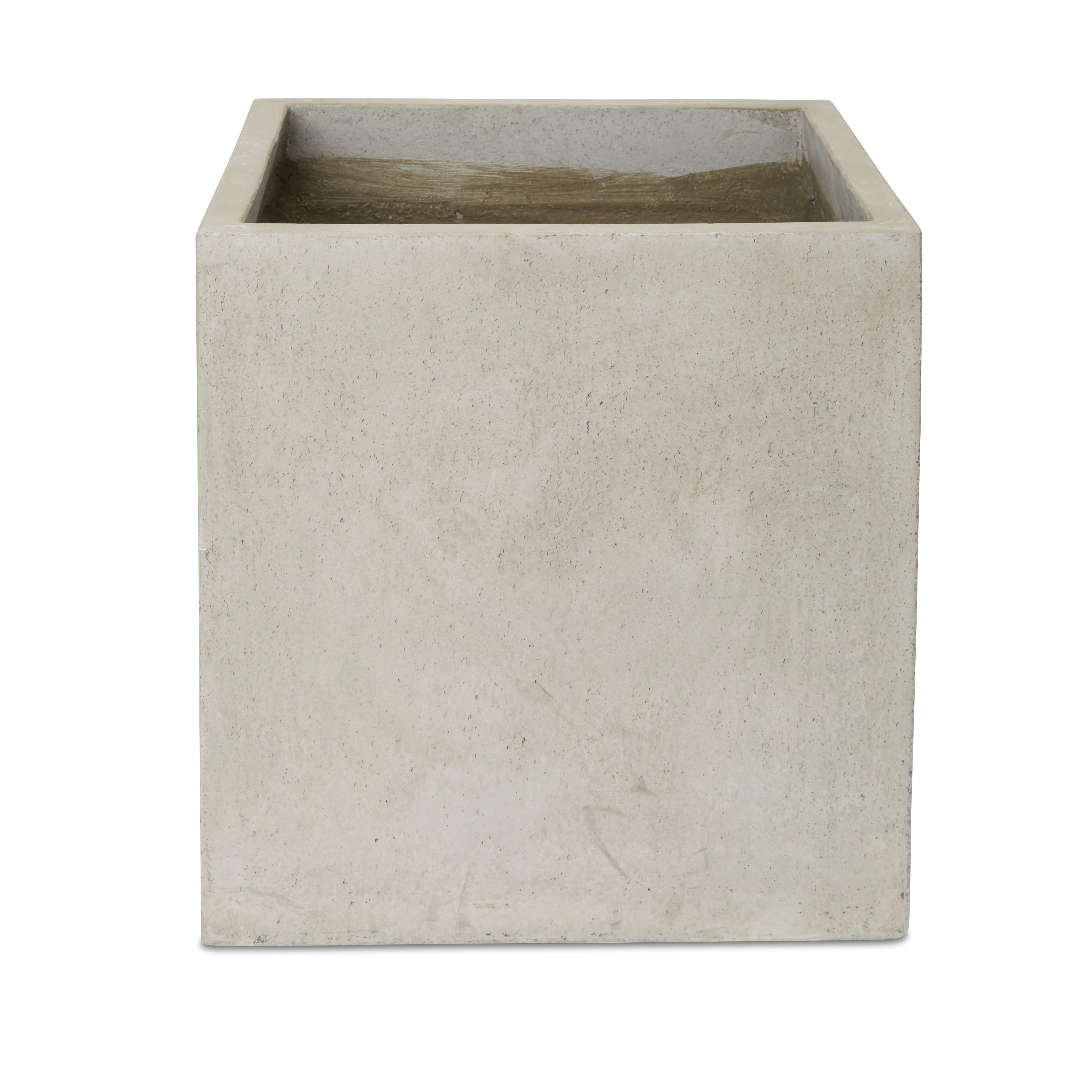 Blooma Hoa Light Grey Concrete Effect Fibreclay Square Plant Pot (Dia)50Cm Price Comparisons | Compare The Build