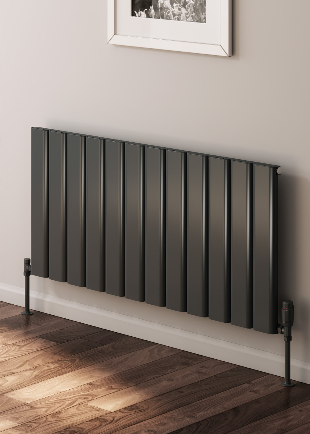 Reina Vicari Horizontal Aluminium Designer Radiator, Anthracite, 600mm x 1000mm Price Comparisons | Compare The Build