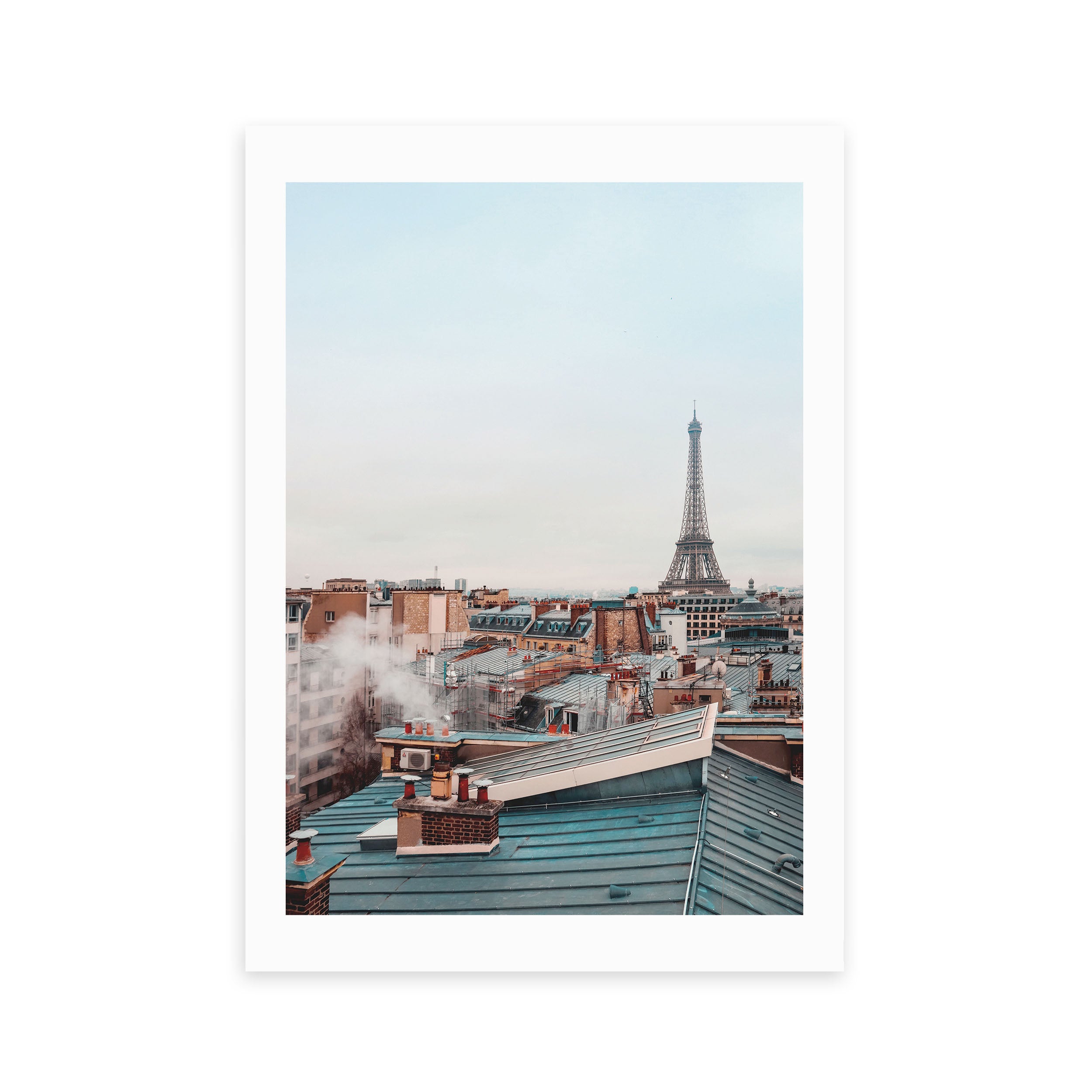 East End Prints Rooftop View Print Blue/Brown/White | Compare The Build