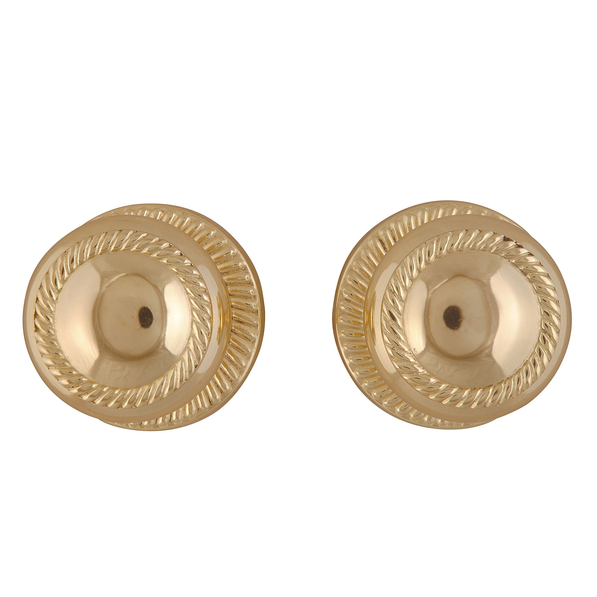 Polished Brass Effect Zamac Round Door Knob (Dia)49mm, Pair | Compare The Build