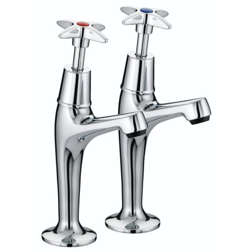 Bristan 5412 Value Cross Top High Neck Pillar Taps- Chrome VAX HNK C Price Comparisons | Compare The Build