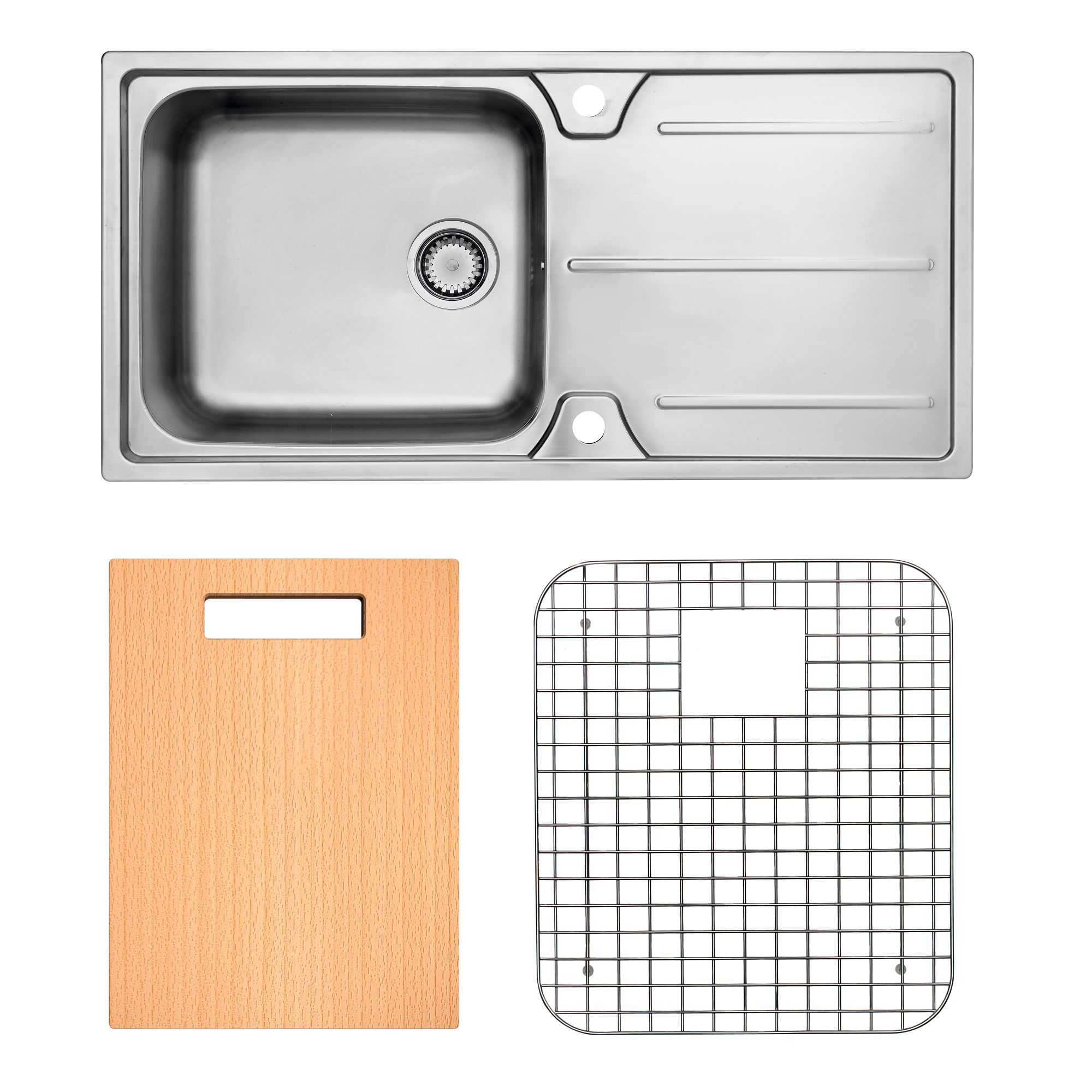 Cooke & Lewis Cubico 1 Bowl Stainless Steel Sink & Drainer Price Comparisons | Compare The Build