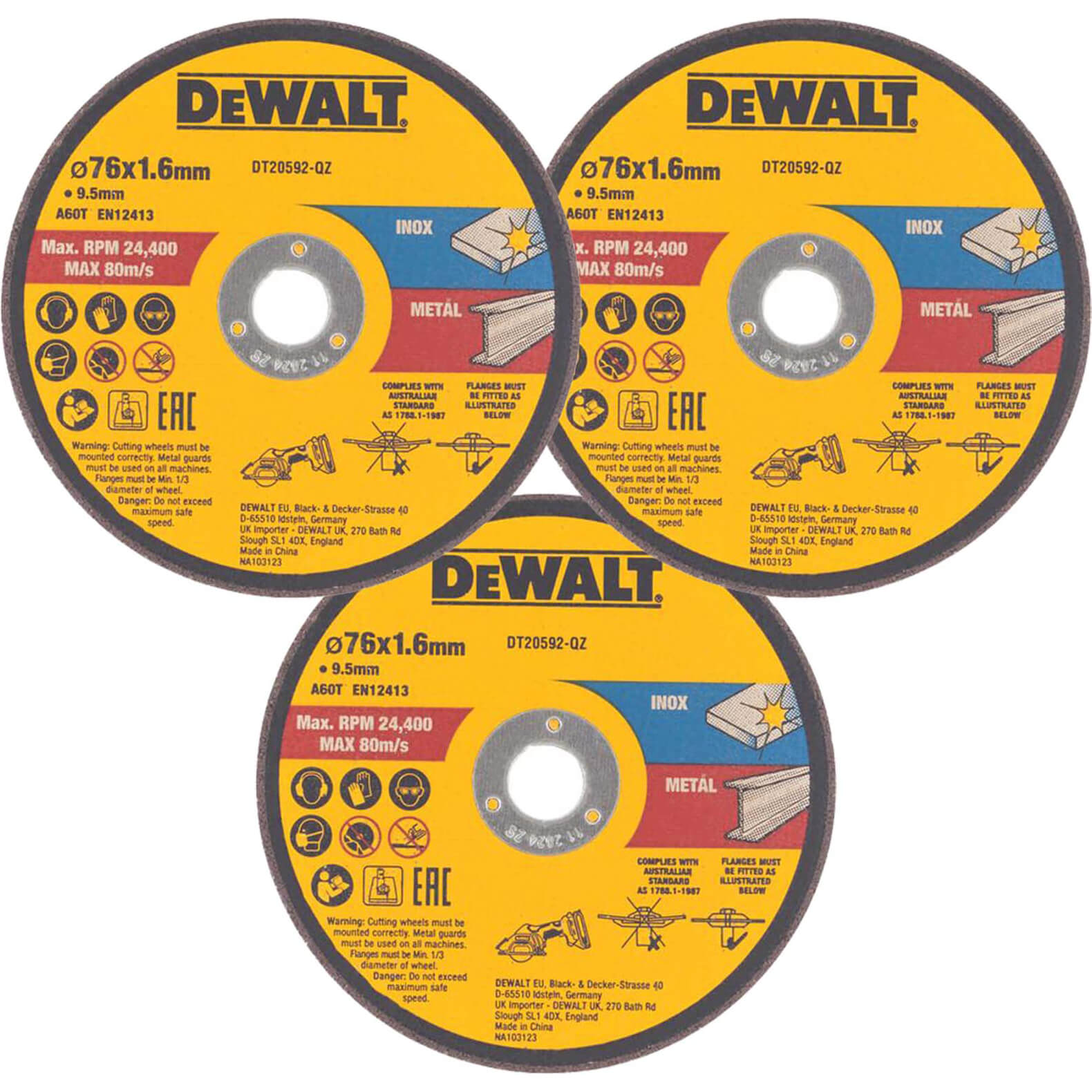 DeWalt Abrasive Cutting Discs for DCS438 76mm Pack of 3 | Compare The Build