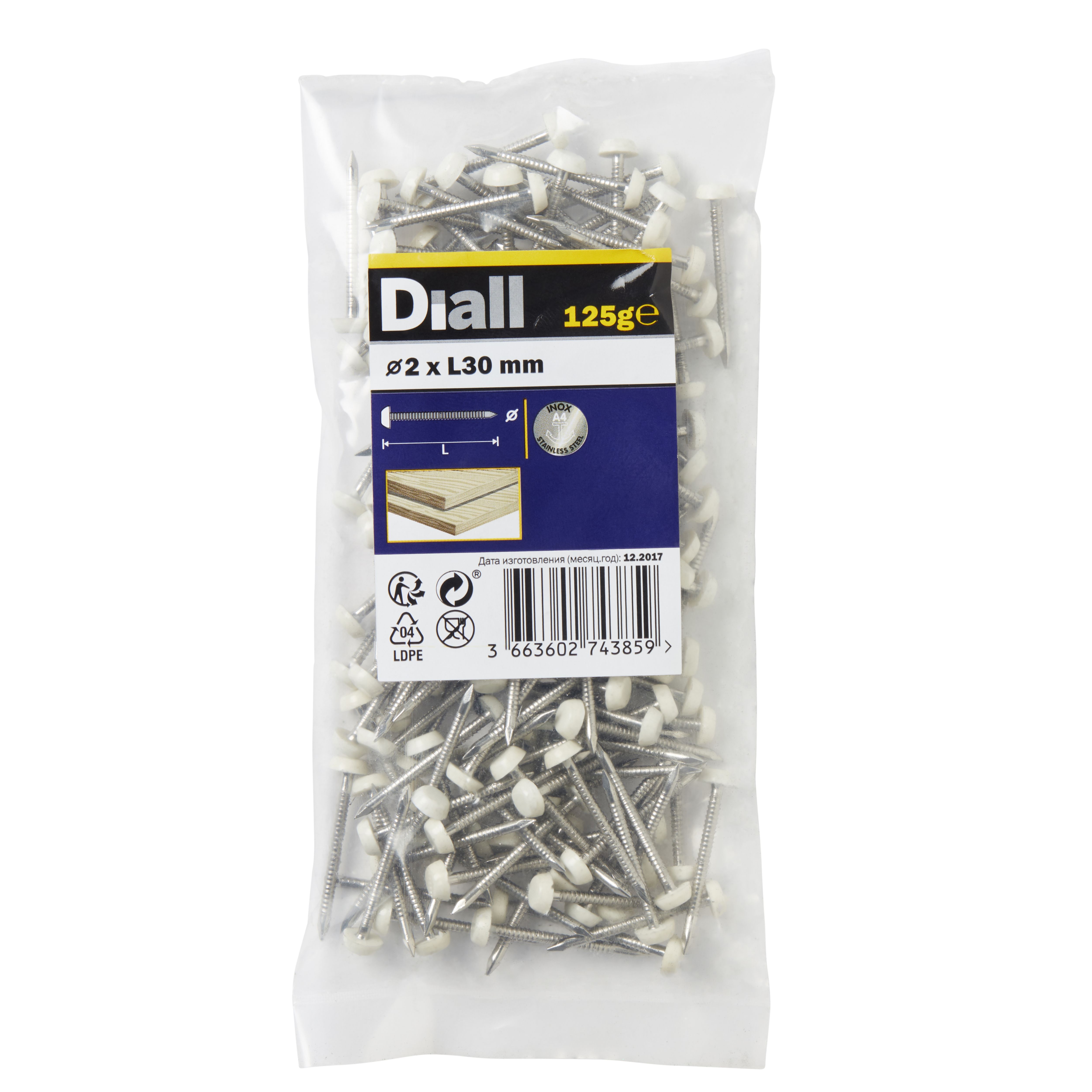 Diall Upvc Nail (L)30mm (Dia)2mm, Pack Price Comparisons | Compare The Build