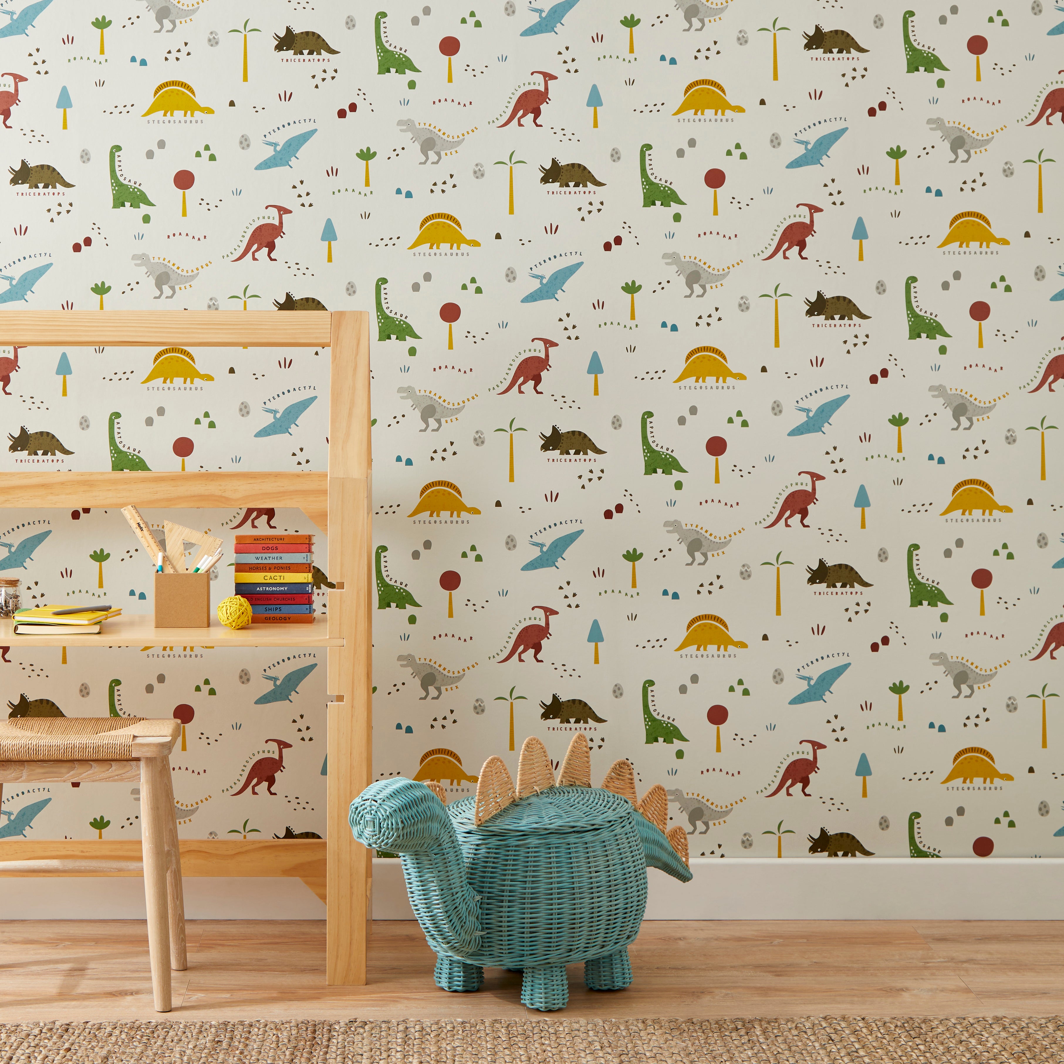 Dinosaur Multi Wallpaper MultiColoured Price Comparisons | Compare The Build