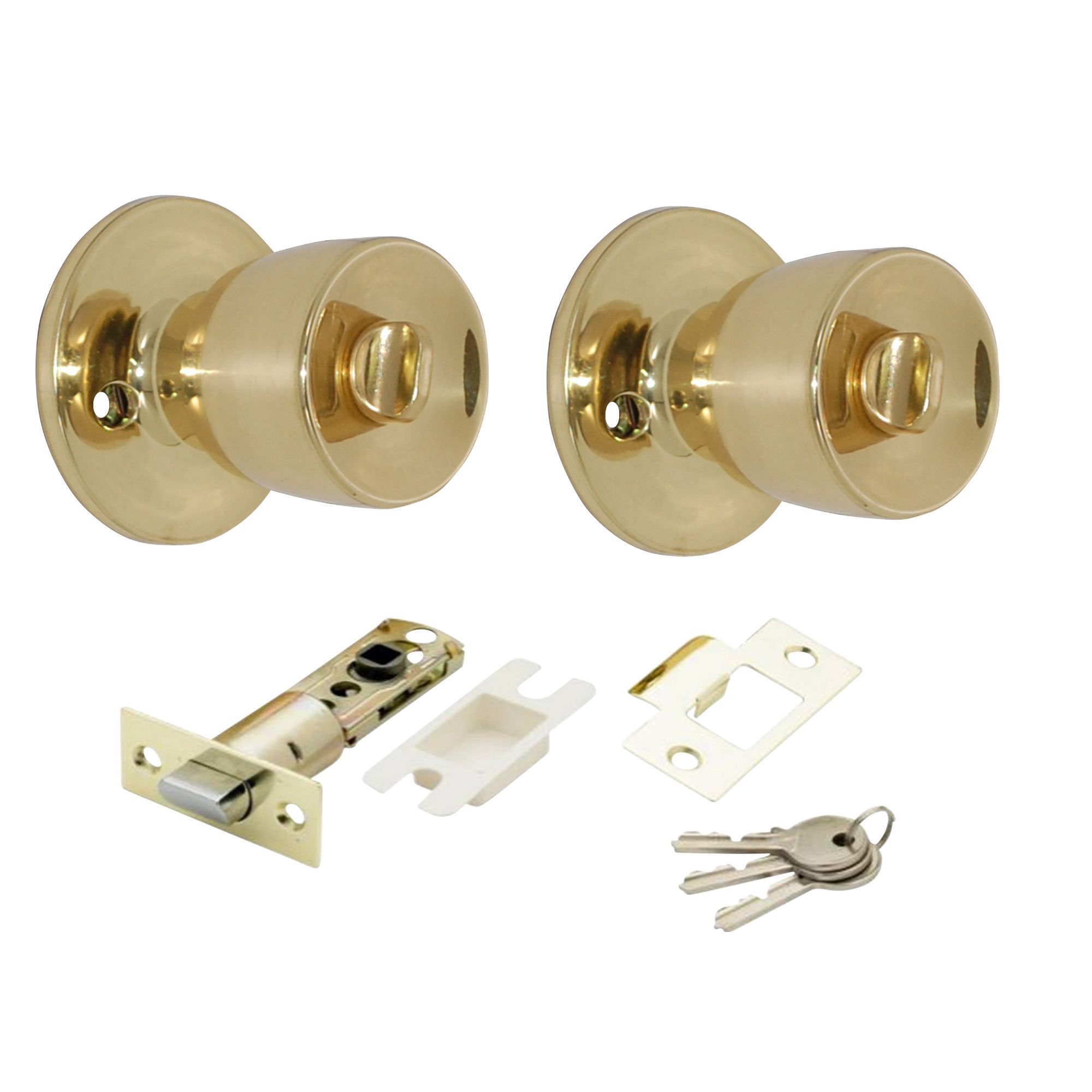 Polished Brass Effect Internal Round Lock Door Knob, Set Price Comparisons | Compare The Build