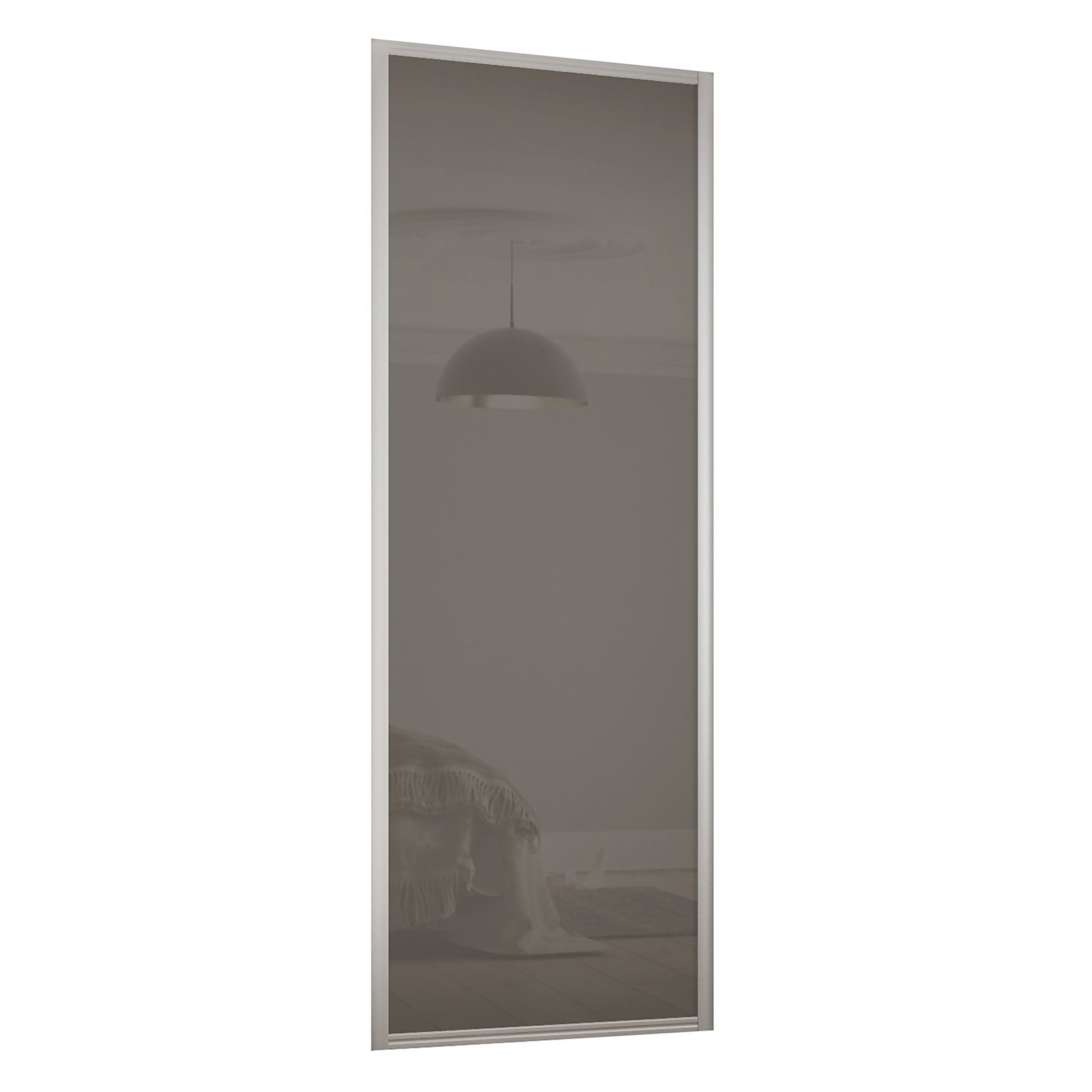 Ellipse Sliding Wardrobe Door 1 Panel Cappuccino Glass with Aluminium Frame (W)914mm Price Comparisons | Compare The Build