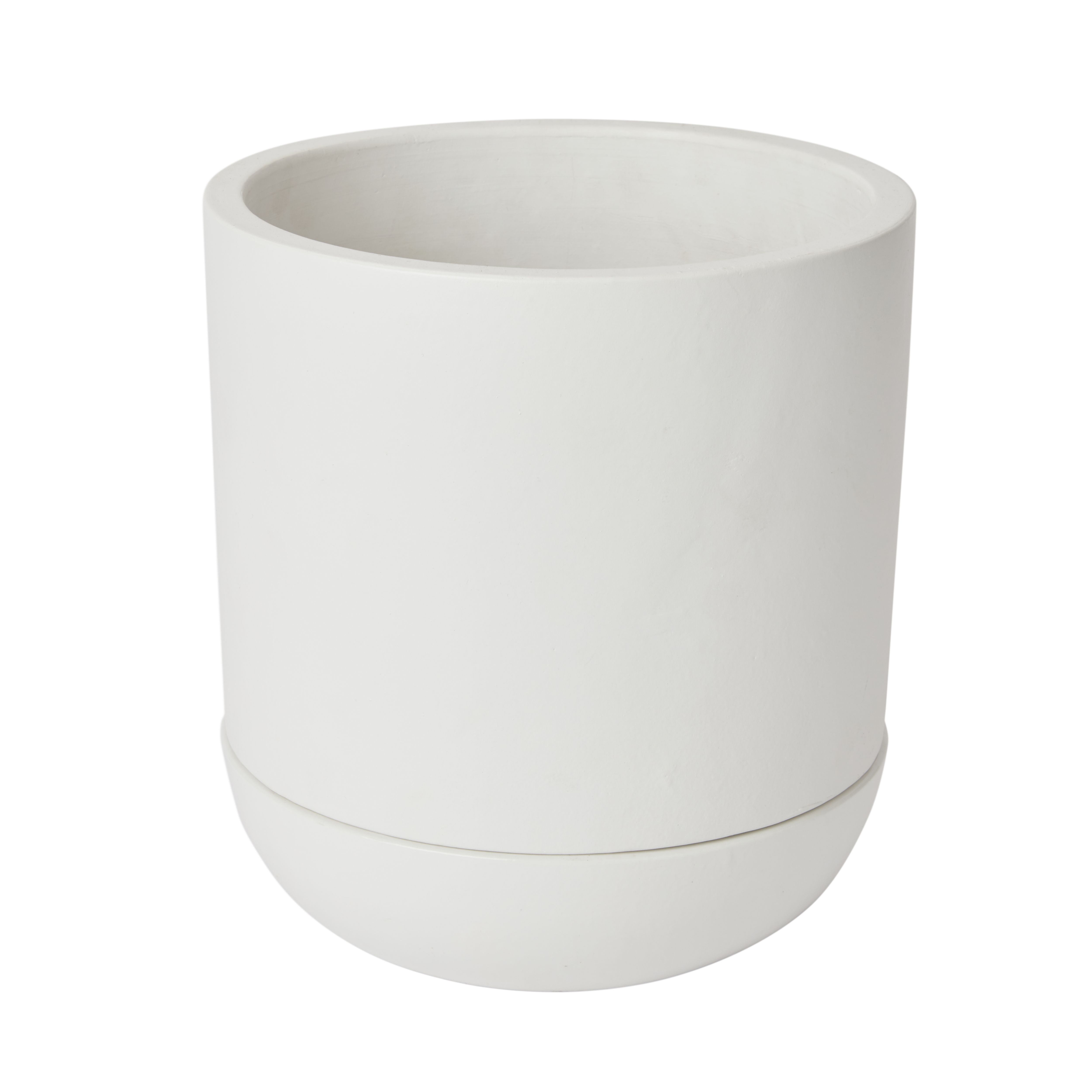 GoodHome White Terracotta Circular Plant Pot (Dia)20.5Cm Price Comparisons | Compare The Build