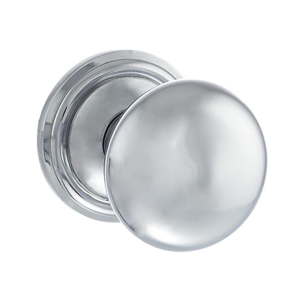 Atlantic Old English Harrogate Solid Brass Mushroom Mortice Knob on Concealed Fix Rose - Polished Chrome Atlantic UK OE58MMKPC | Compare The Build