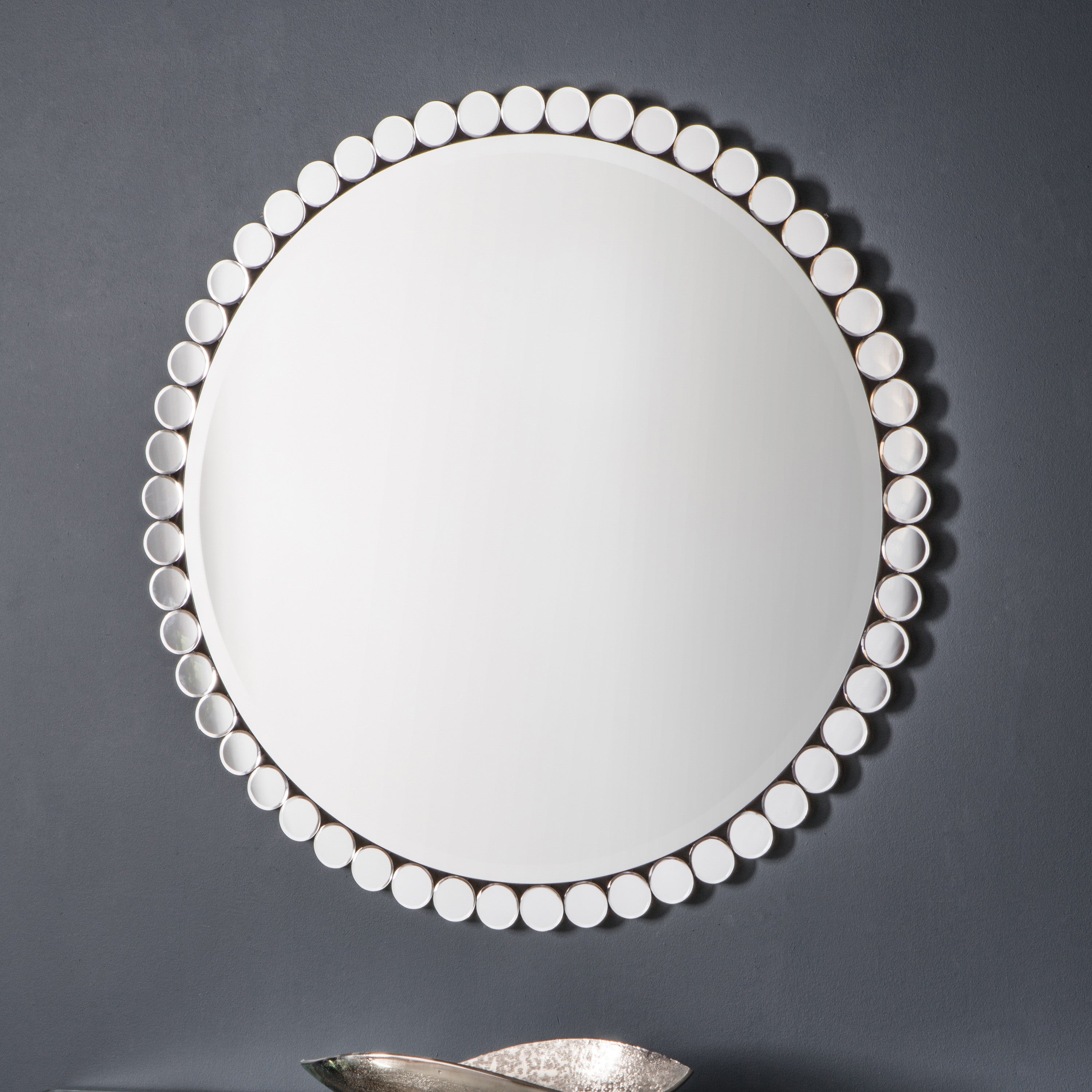 Asha Round Wall Mirror, 90cm Silver Price Comparisons | Compare The Build