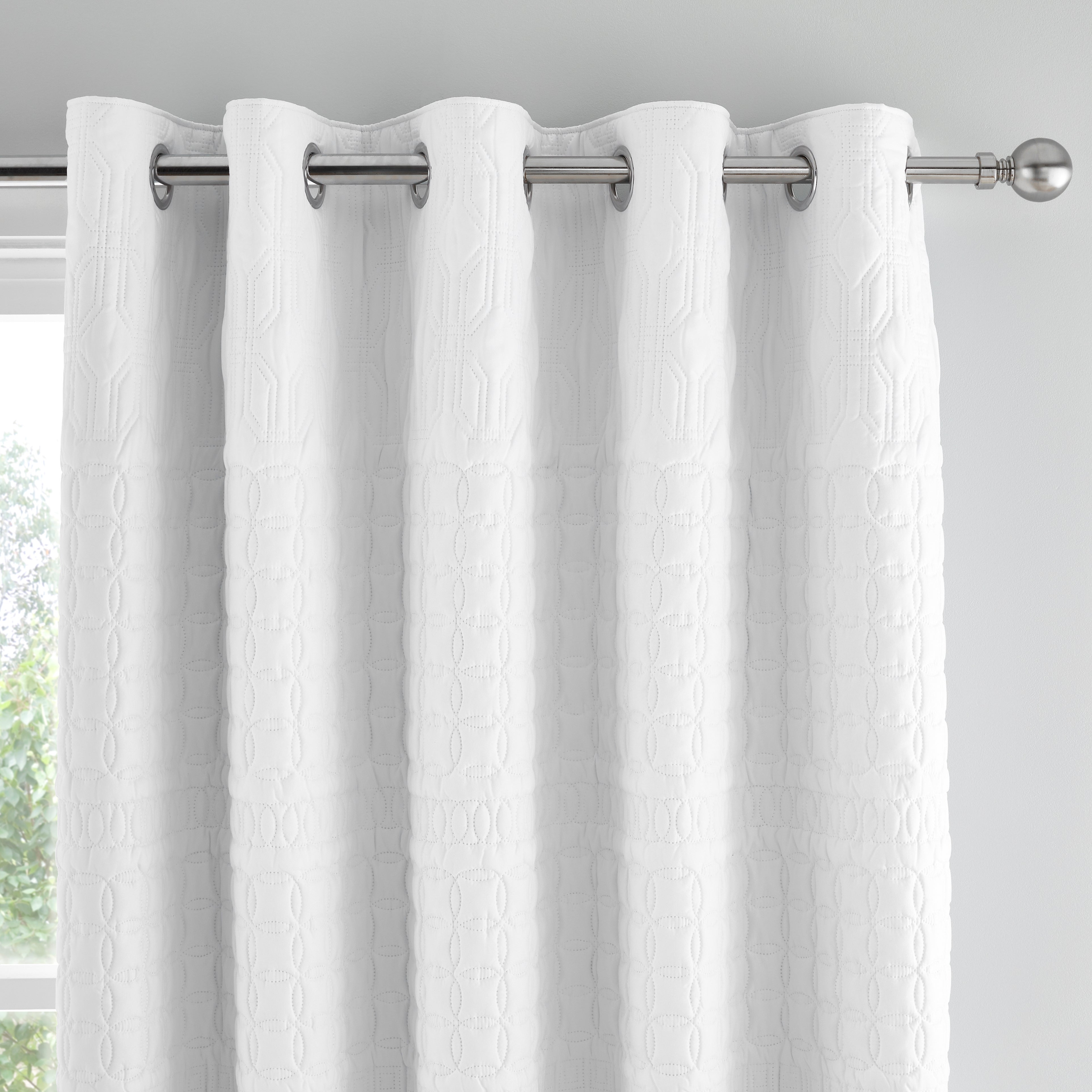 Billie Pinsonic Global White Blackout Eyelet Curtains White Price Comparisons | Compare The Build