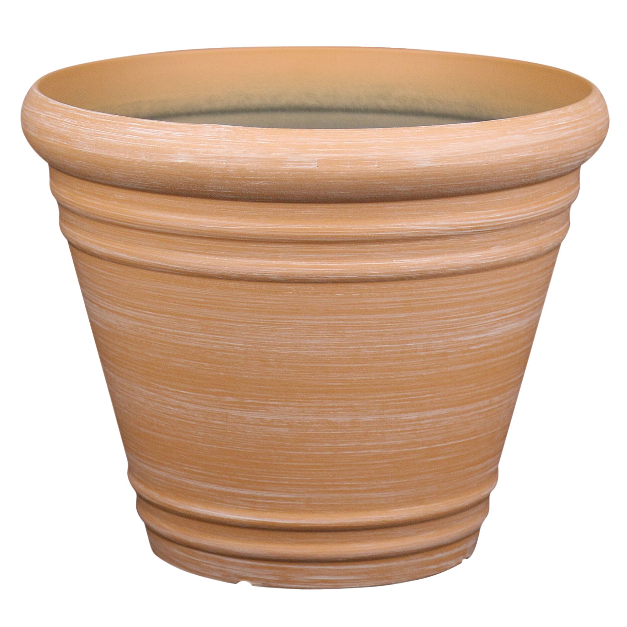 Verve Piave Terracotta Polypropylene (Pp) Round Plant Pot (Dia)45Cm Price Comparisons | Compare The Build