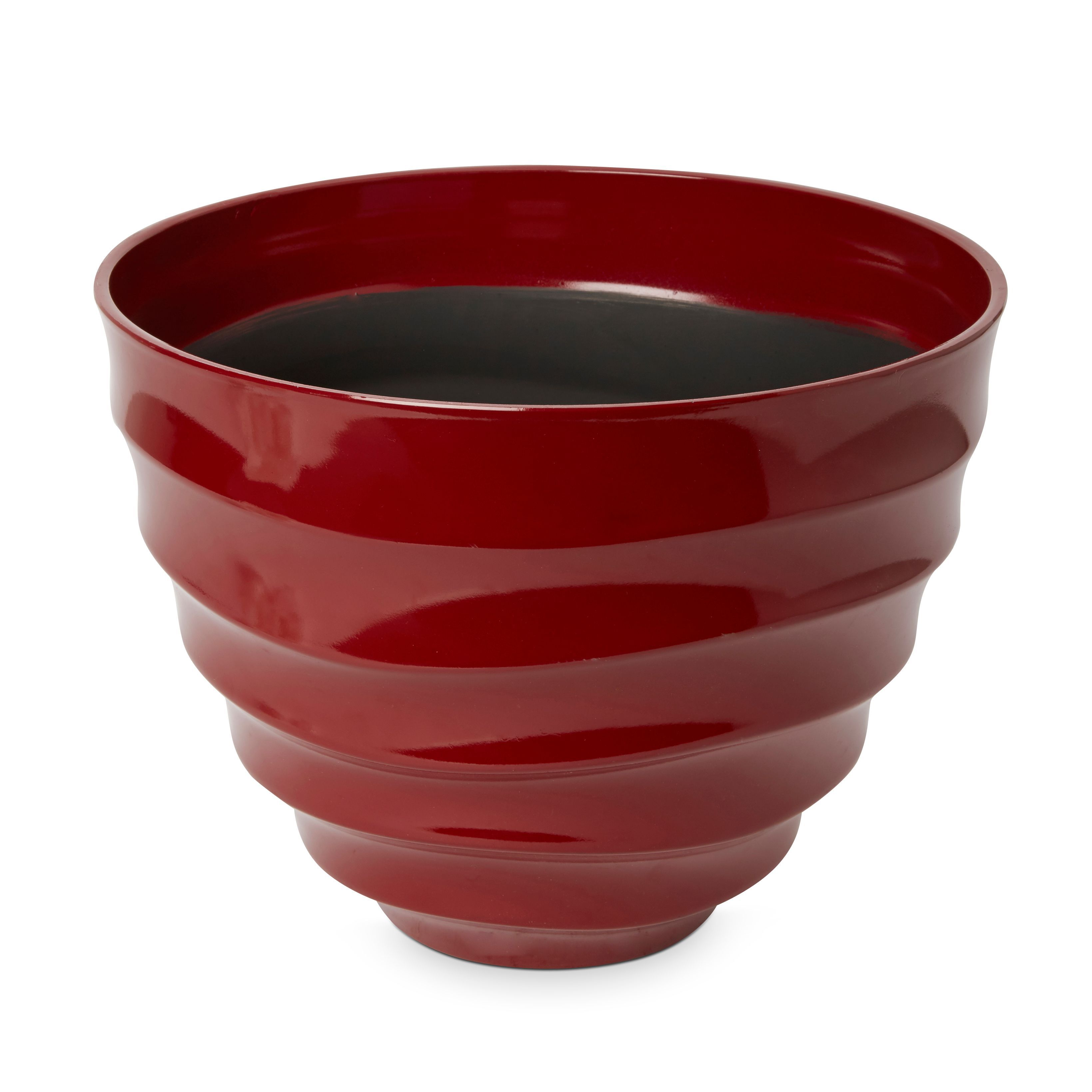 Blooma Momoka G Red Plastic Ribbed Round Plant Pot (Dia)40Cm Price Comparisons | Compare The Build