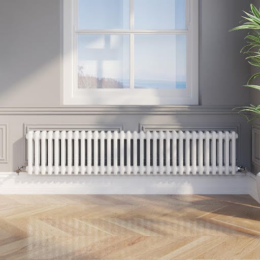Park Lane Traditional Colosseum Double Bar Column Radiator White 300 x 1460mm Price Comparisons | Compare The Build