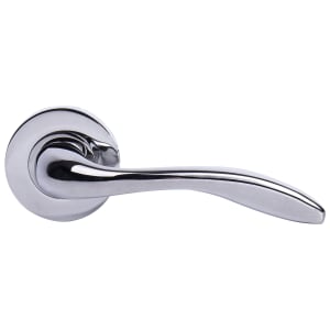 Venice Polished Chrome Round Rose Door Handle - 1 Pair | Compare The Build