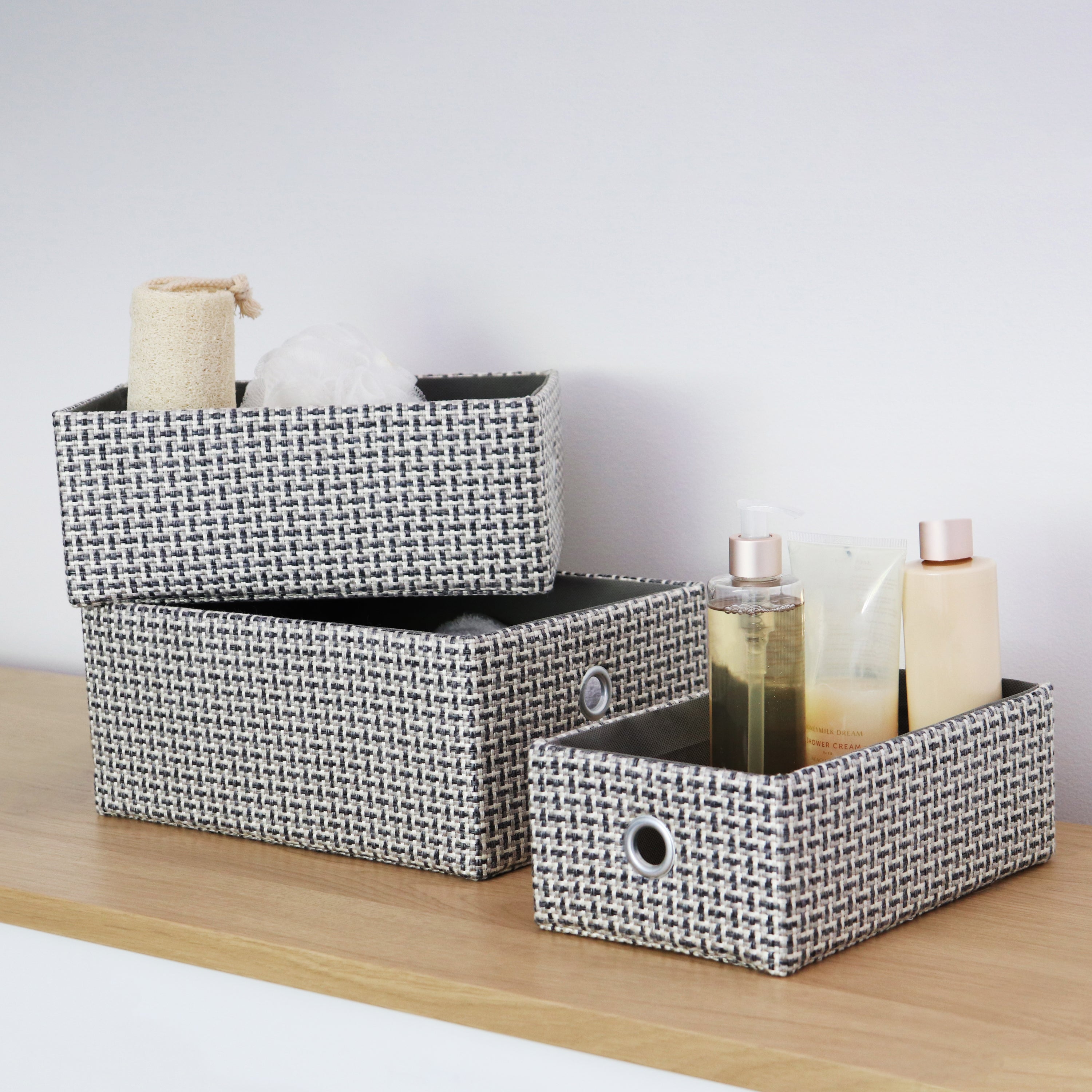 JVL Silva Set of 3 Storage Baskets Grey | Compare The Build