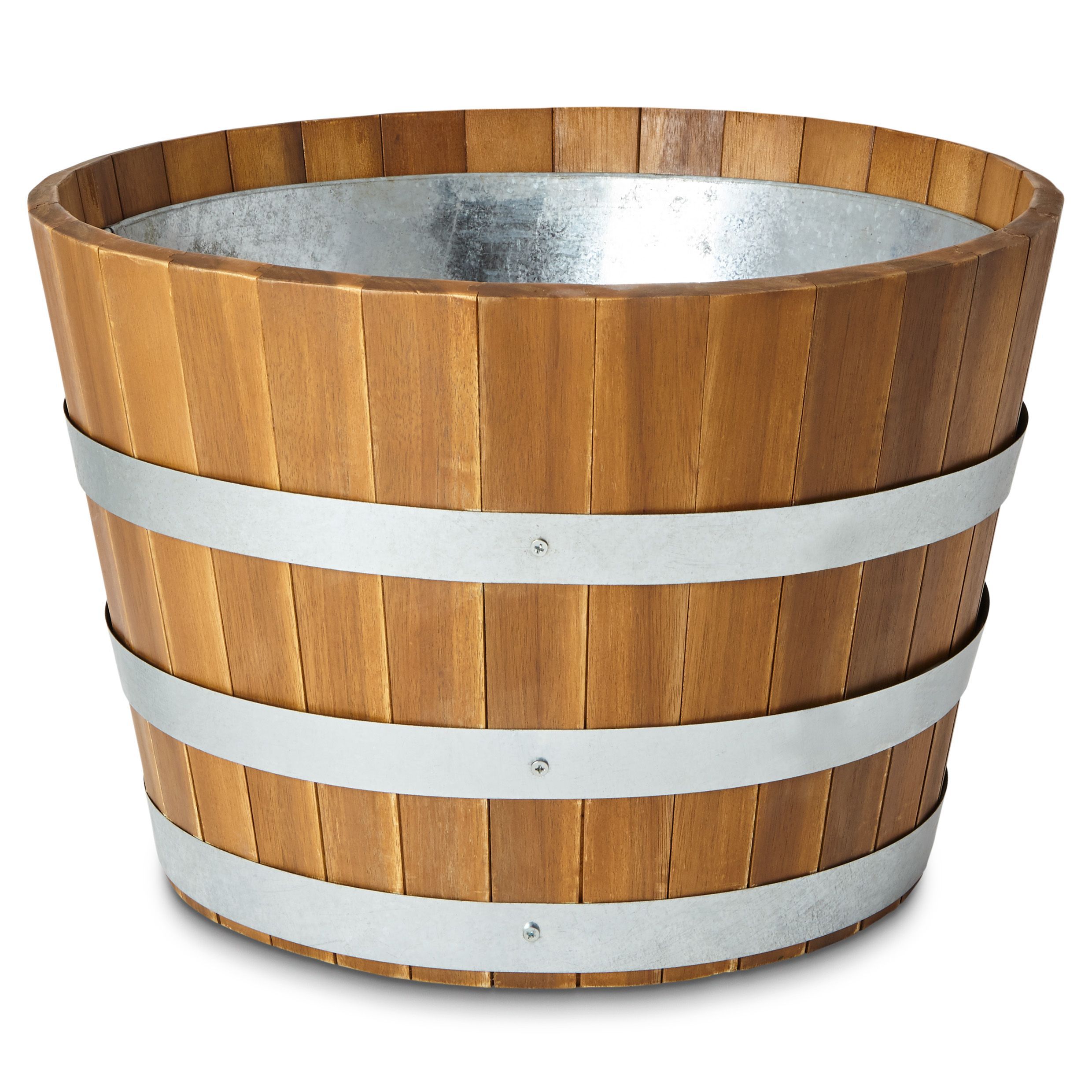 Blooma Denia Oiled Wood Brown Round Planter 54Cm Price Comparisons | Compare The Build