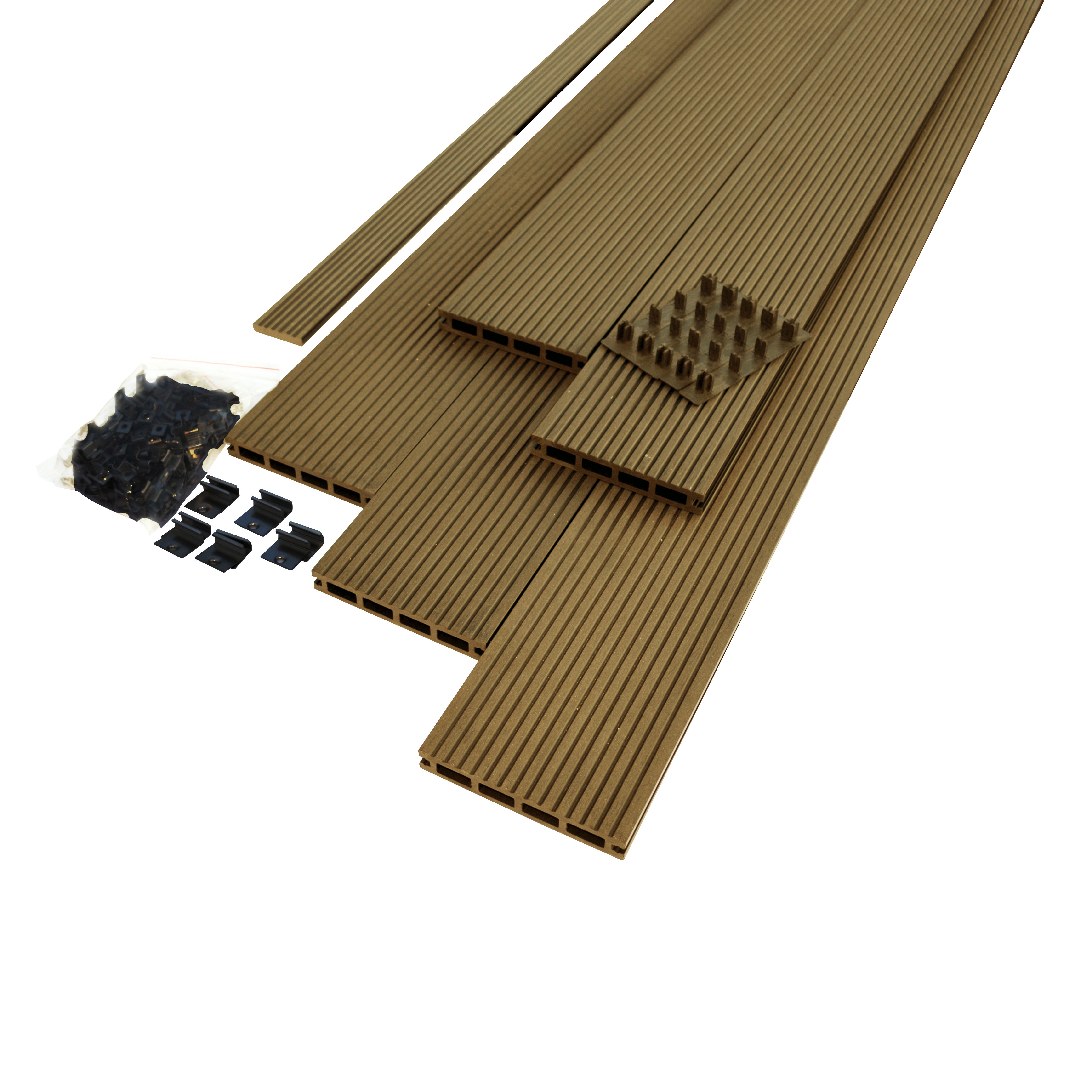 Composite Teak Deck Board (T)22mm (W)146mm (L)3600mm, Pack Of 5 Price Comparisons | Compare The Build