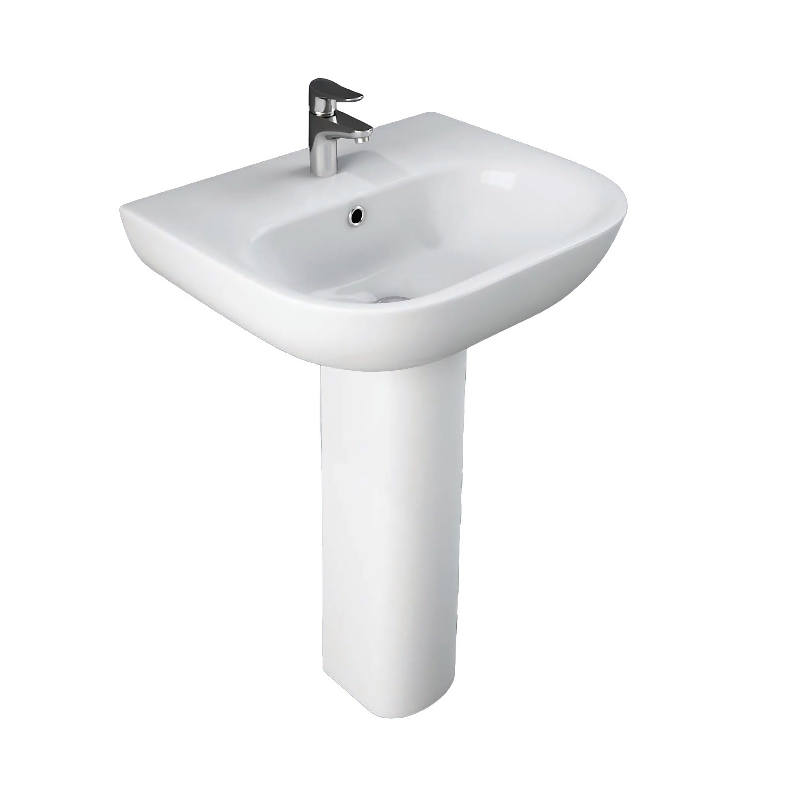 Bathstore Newton 550mm White Basin and Full Pedestal Price Comparisons | Compare The Build