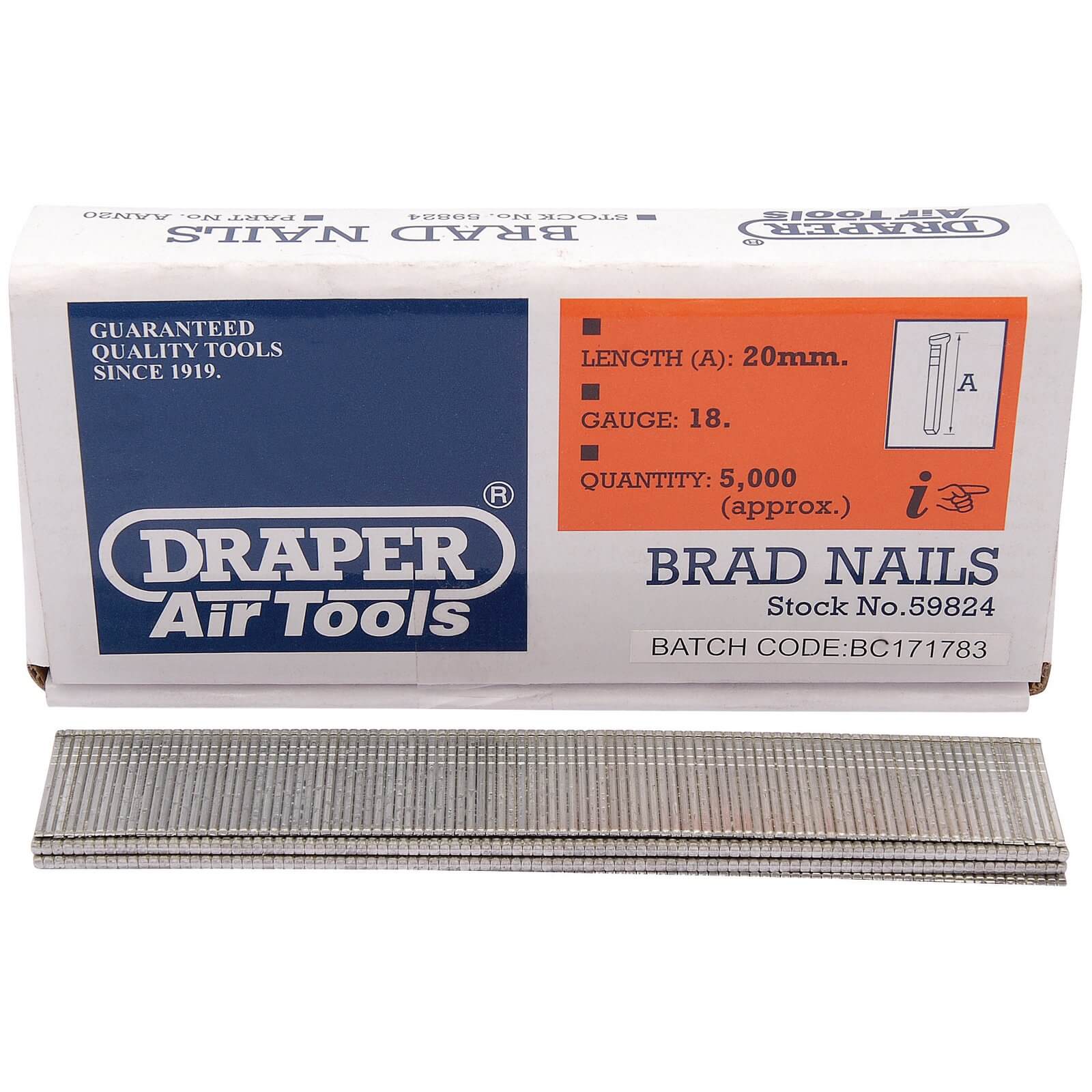 Draper 18 Gauge Brad Nails 20mm Pack of 5000 Price Comparisons | Compare The Build