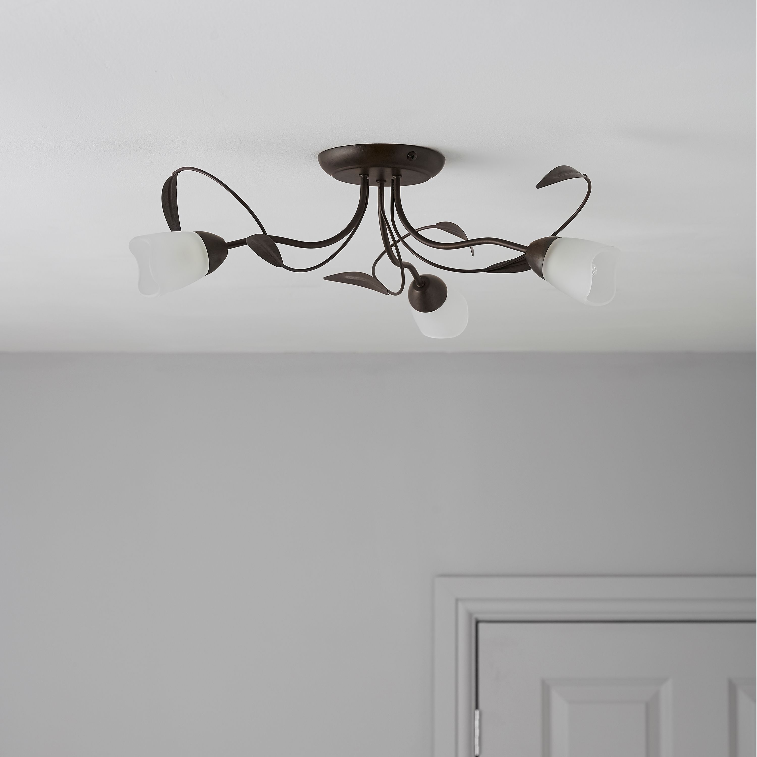 Cloe Brown Bronze Effect 3 Lamp Ceiling Light Price Comparisons | Compare The Build