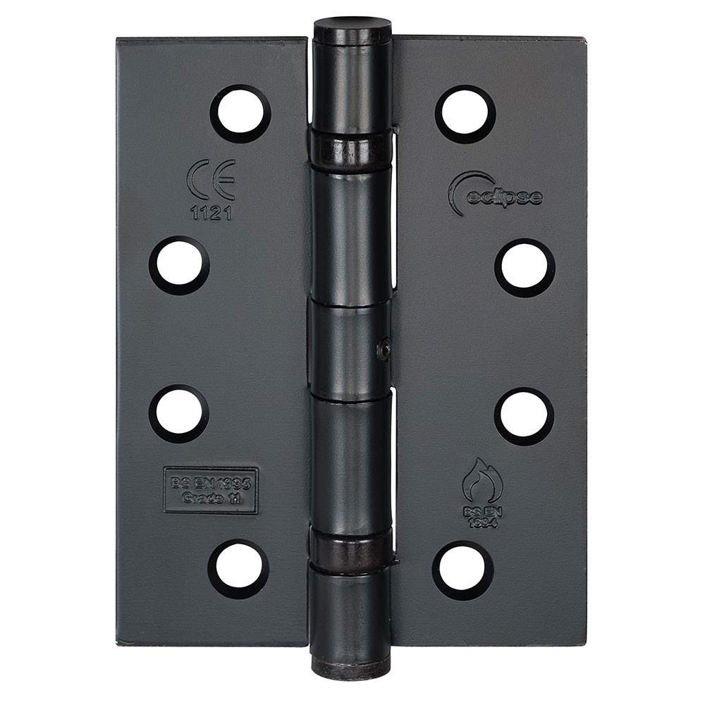 Eclipse Ball Bearing Hinge Grade 11 FD60 Fire Rated (102mm x 76mm) Pack of 2 - Black Stainless Steel 14112 | Compare The Build