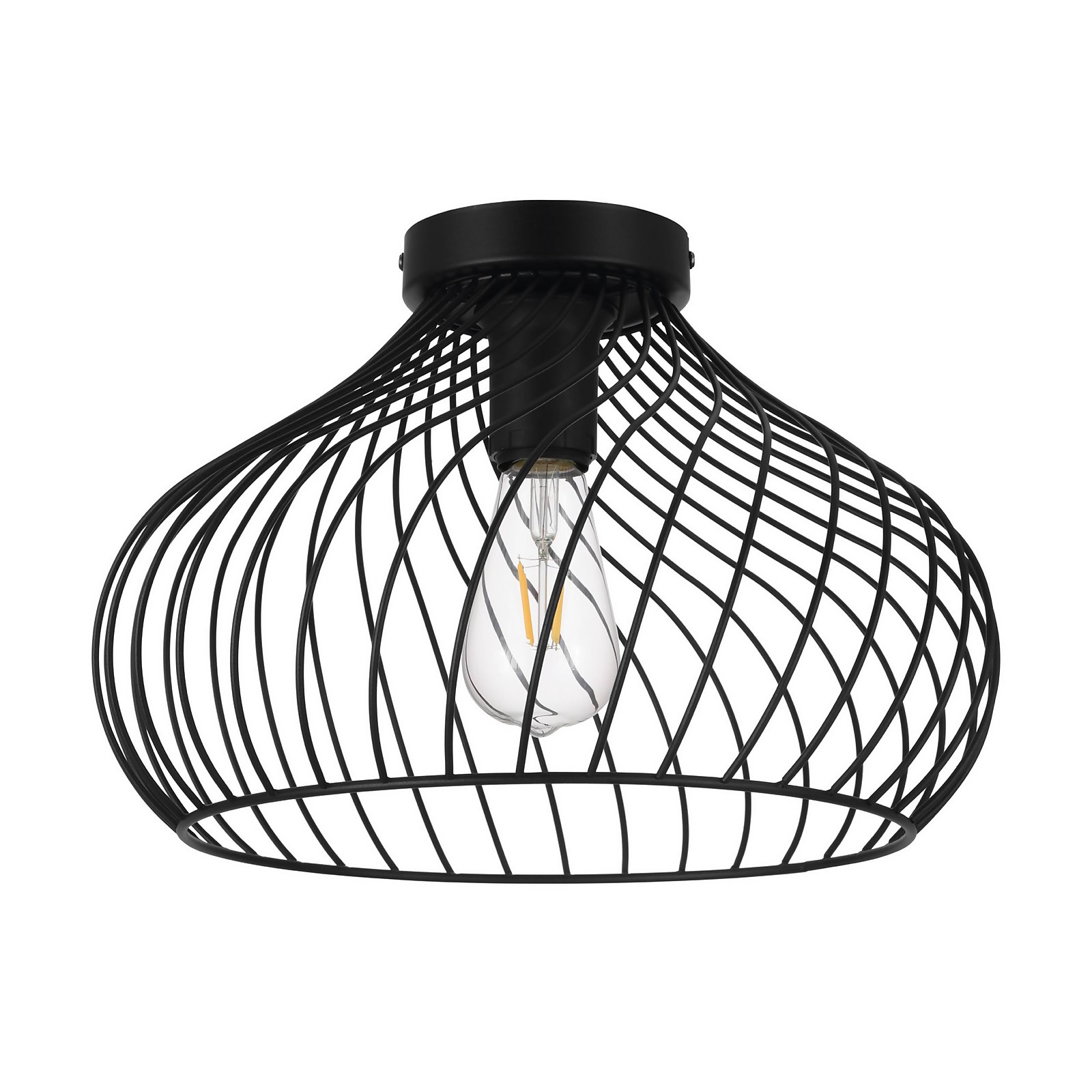 EGLO Staverton Black Steel Ceiling Light Price Comparisons | Compare The Build