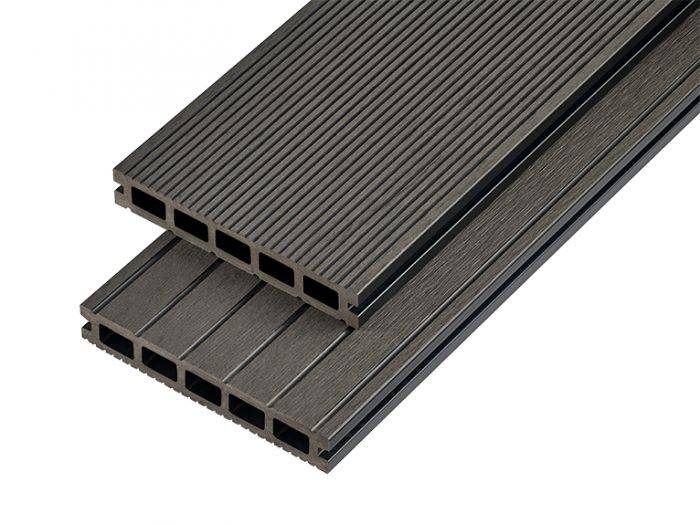 Hollow Domestic Grade Composite Decking Board 4000mm x 150mm x 25mm - Charcoal Price Comparisons | Compare The Build