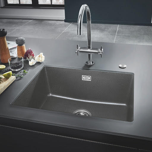 Grohe K700U Granite Grey 1.0 Composite Inset Undermount Kitchen Sink & Waste 610 x 457mm | Compare The Build