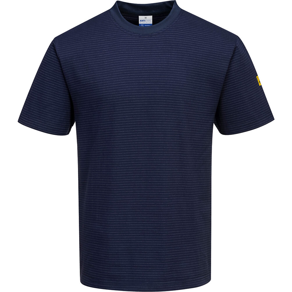 Portwest Mens Anti Static ESD T Shirt Navy M Price Comparisons | Compare The Build