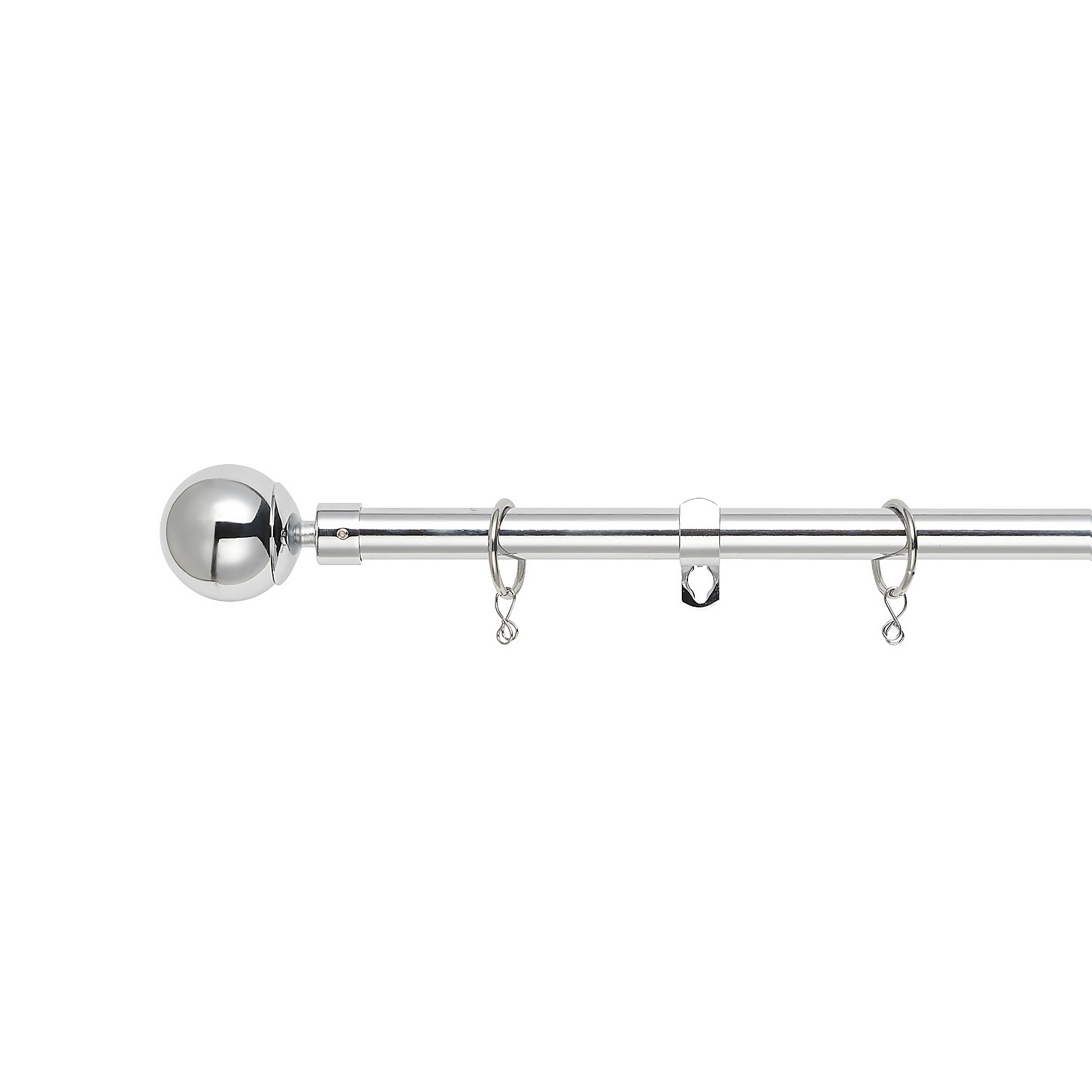 Chrome Extendable Curtain Pole with Ball Finial- 120-210cm (Dia 16/19mm) Price Comparisons | Compare The Build