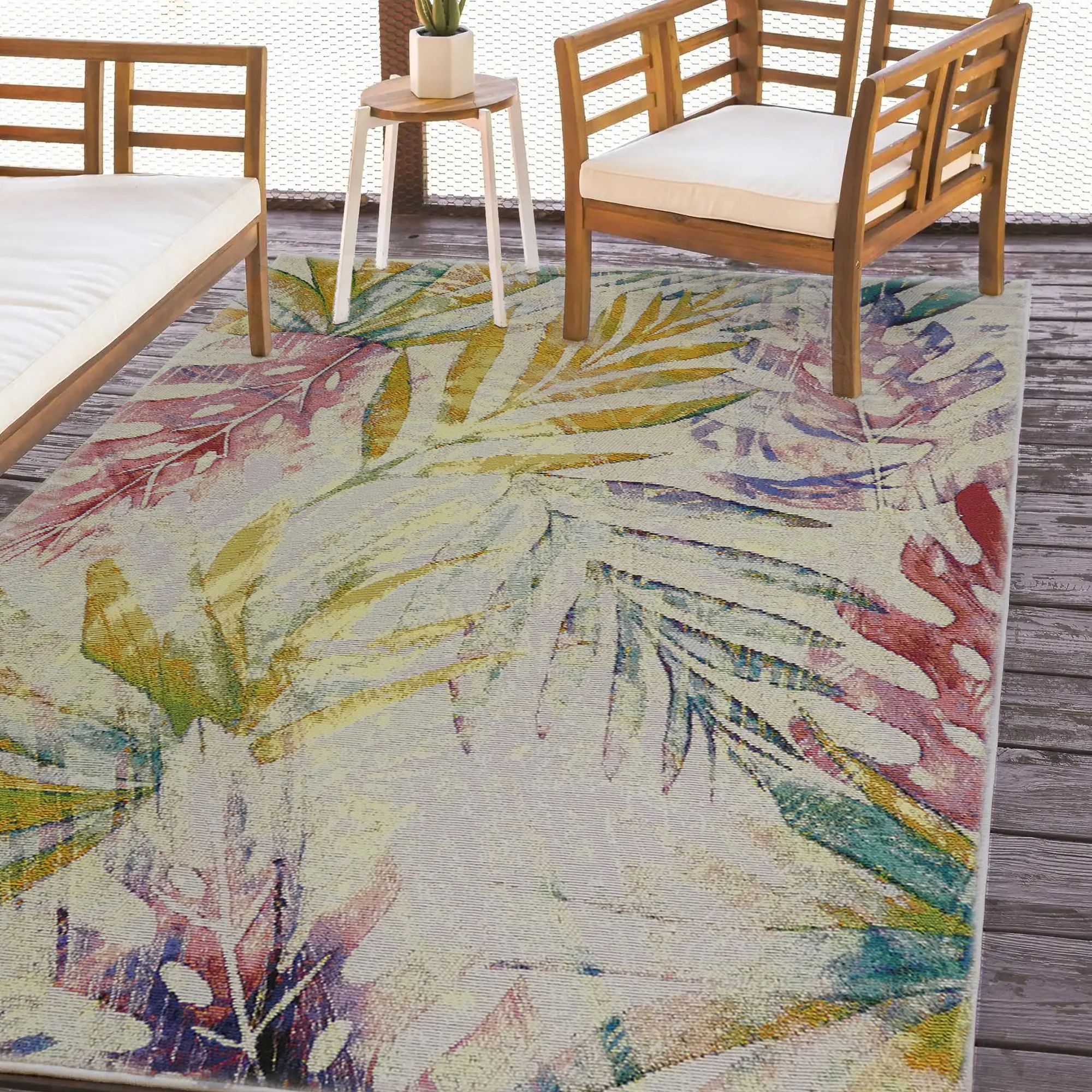 Tropicana Floral Multicolour Indoor & Outdoor Rug 170Cmx120Cm Price Comparisons | Compare The Build