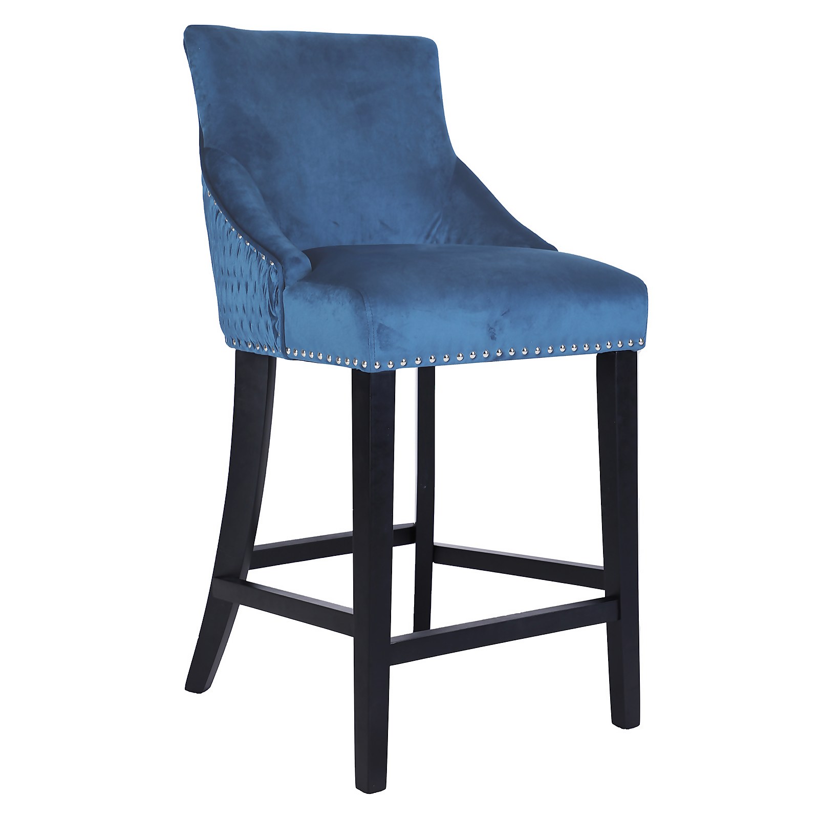 Annabelle Velvet Bar Stool - Navy | Compare The Build