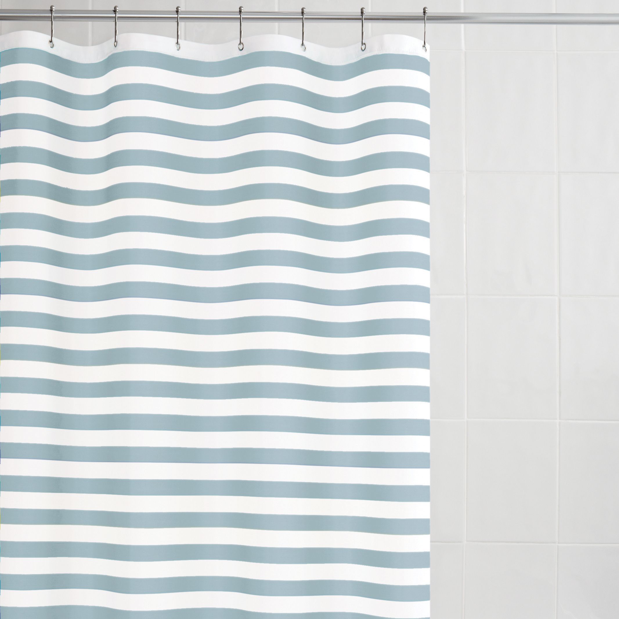 Malo Duck Egg Stripe Shower Curtain (L)1800 mm | Compare The Build