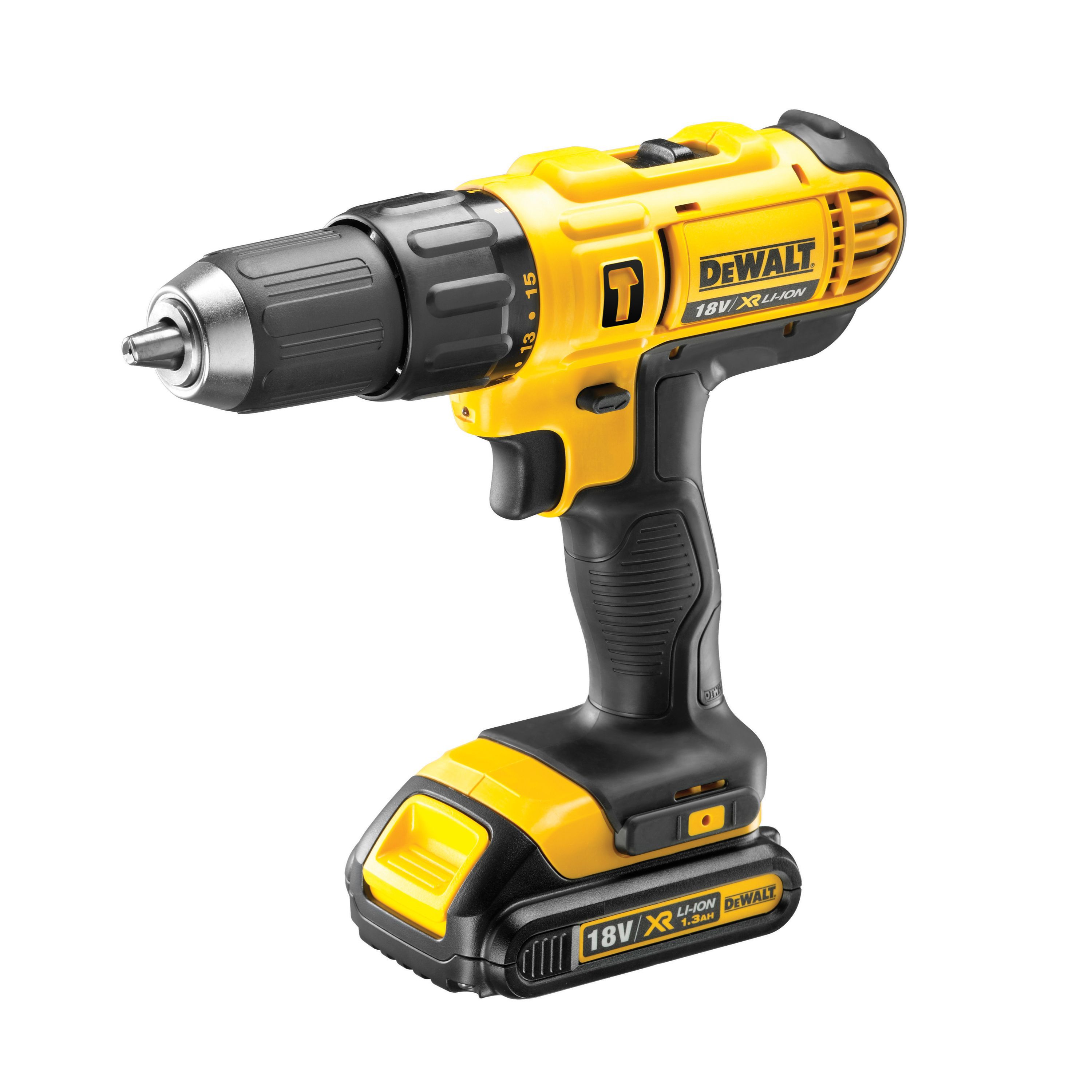 DeWalt XR 18V 1.3Ah Li-ion Cordless Brushed Combi drill DCD776C1-GB Price Comparisons | Compare The Build