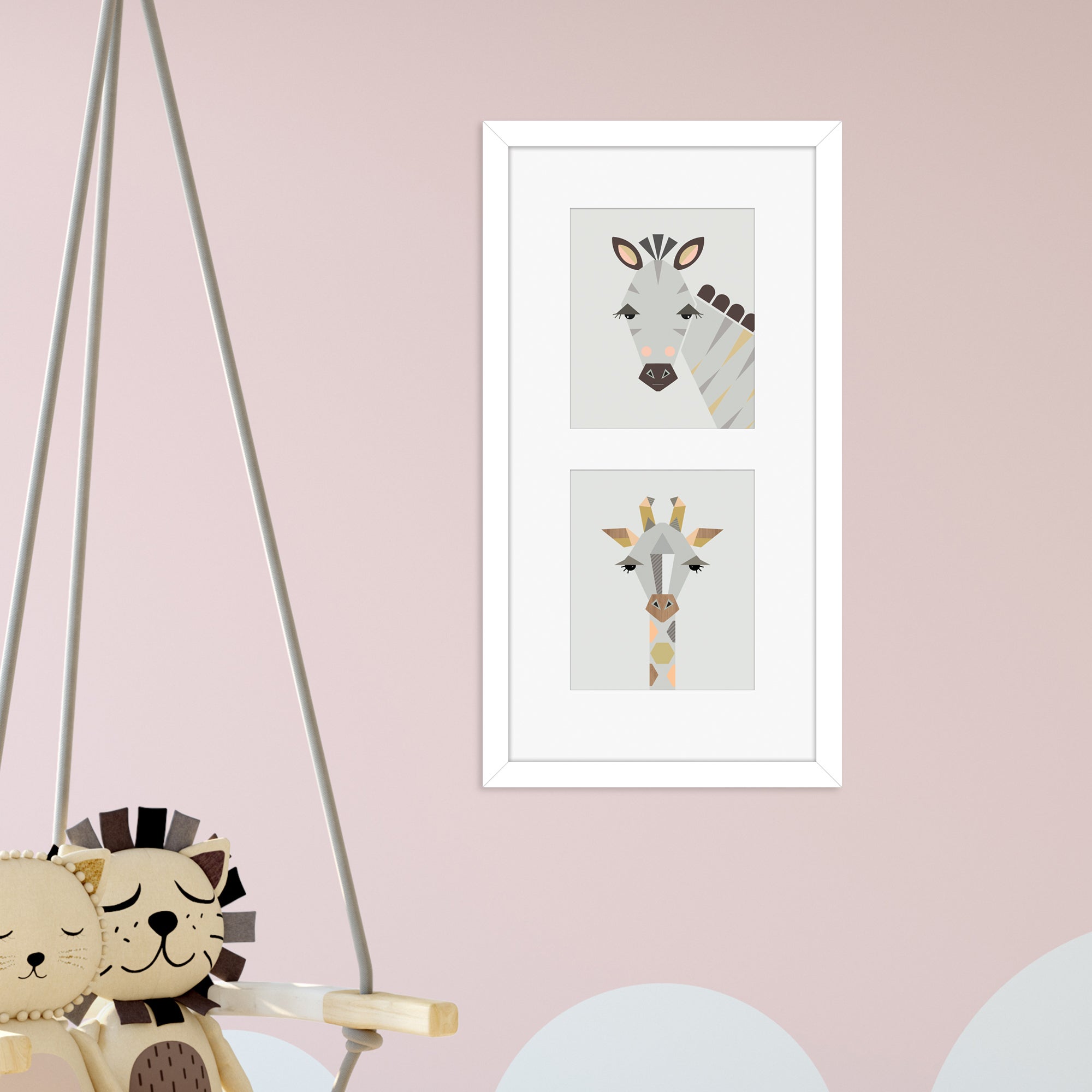 The Art Group Zebra & Giraffe Framed Print MultiColoured Price Comparisons | Compare The Build