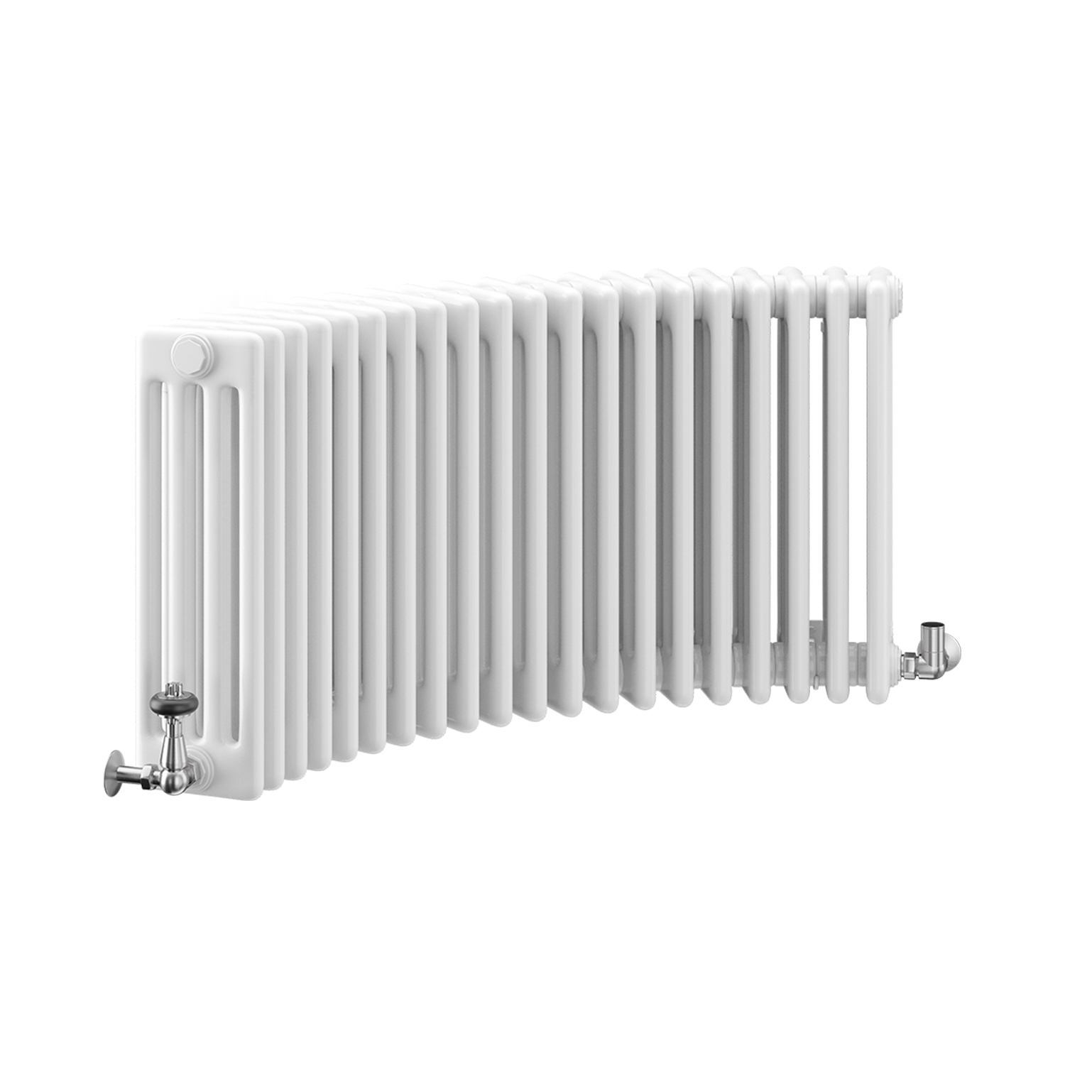 Nordic 4 Column Curved Horizontal Radiator, White, 500mm x 1104mm Price Comparisons | Compare The Build