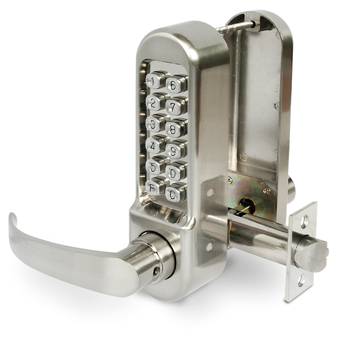 Satin Chrome Heavy Duty Push Button Digital Lock - With Lever | Compare The Build