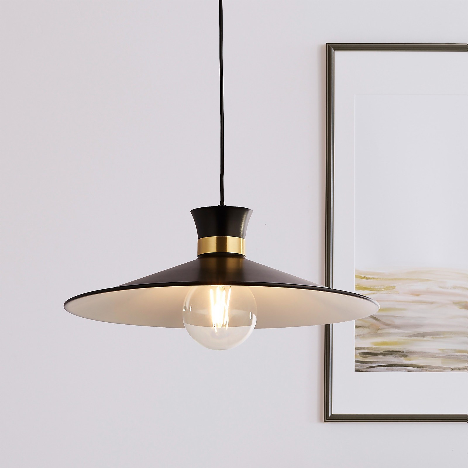 Balham Pendant Ceiling Light - Black & Brass | Compare The Build