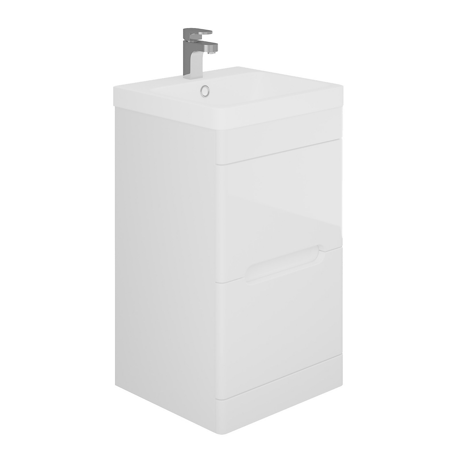 Bathstore Skye 500mm Floorstanding 2 Drawer Vanity Unit and Basin - White Price Comparisons | Compare The Build